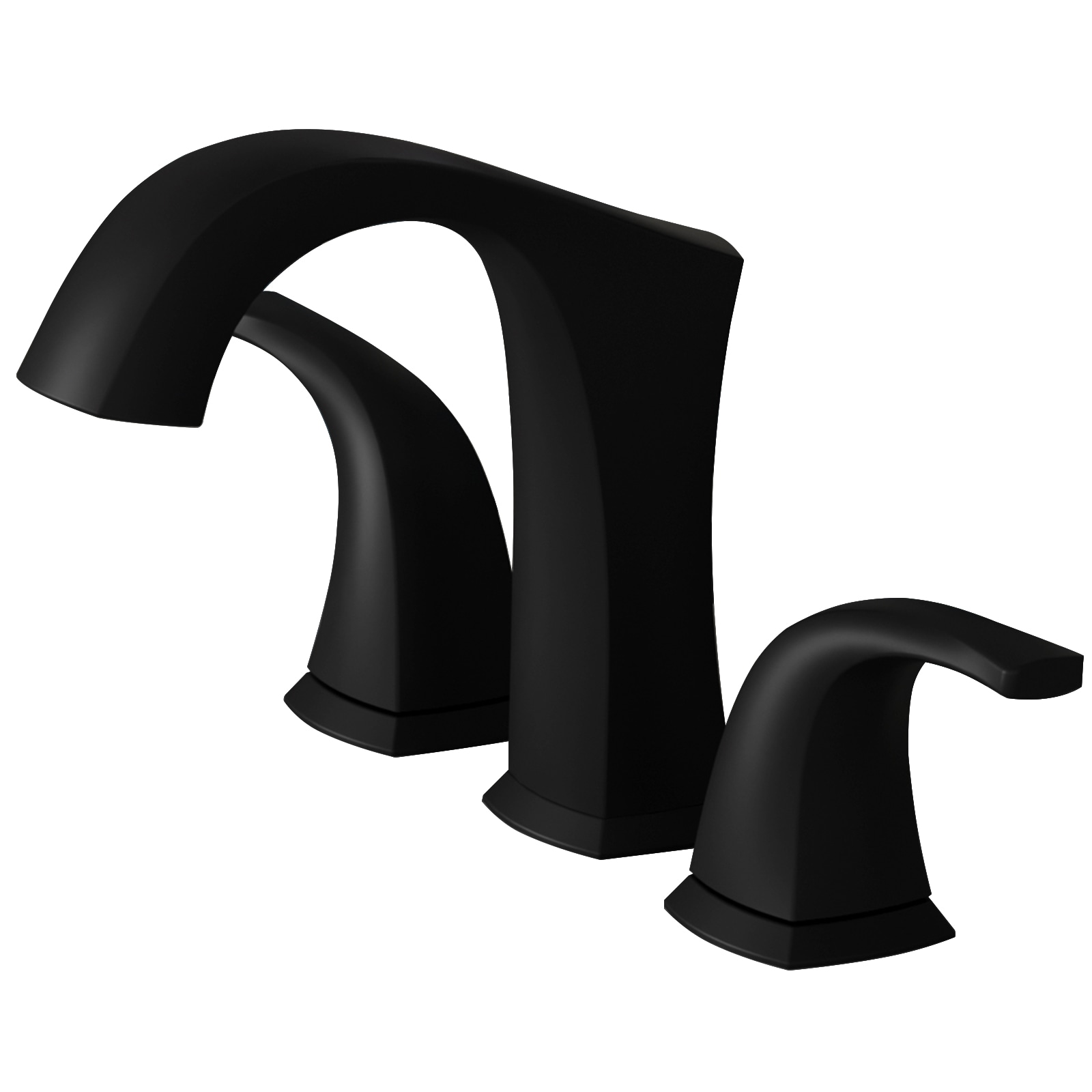 Matte Black Widespread Double Handle Bathroom Faucet Set