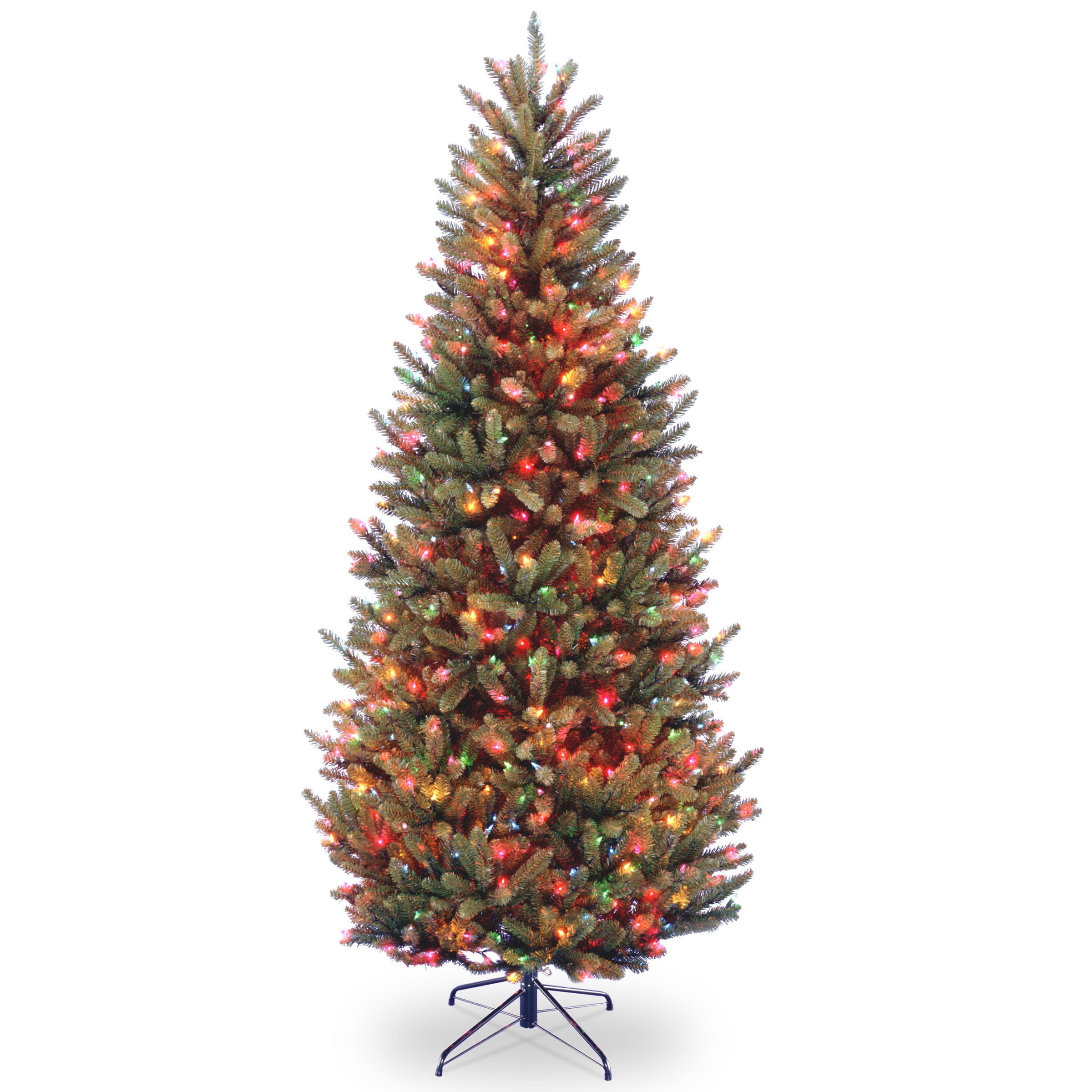 National Tree Company NAFFSLH1-75RLO 7.5-Feet Fraser fir Pre-lit Slim Artificial Christmas Tree with White Incandescent Lights