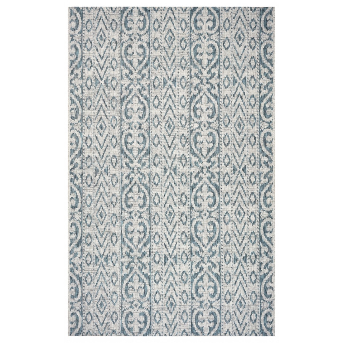HomeRoots 4000396223 5 x 8 (ft) Polypropylene Blue Green Rectangular Indoor/Outdoor Area rug