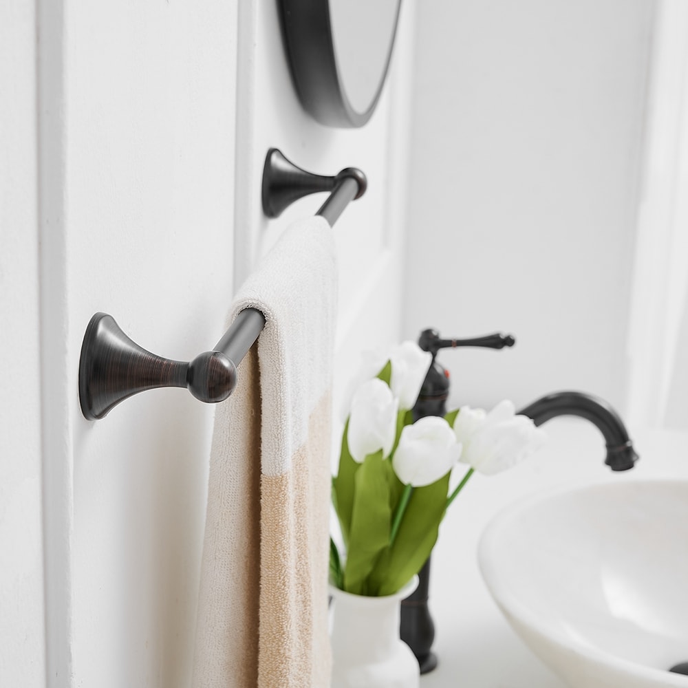 BWE 18-in Oil Rubbed Bronze Wall Mount Single Towel Bar in the Towel ...