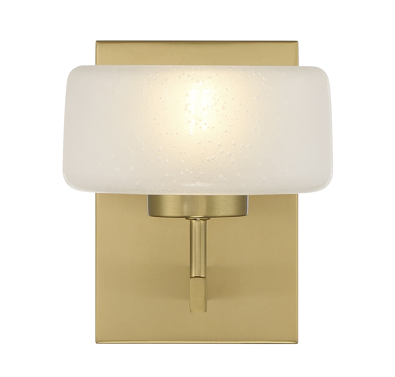 Warm Brass Frosted Glass Dimmable Wall Sconce