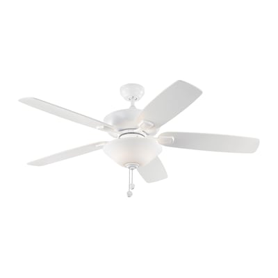 Monte Carlo Colony Max 52 In Matte White Led Indoor Outdoor Downrod Or Flush Mount Ceiling Fan With Light 5 Blade The Fans Department At Com - 52 Monte Carlo Traverse White Led Hugger Ceiling Fans