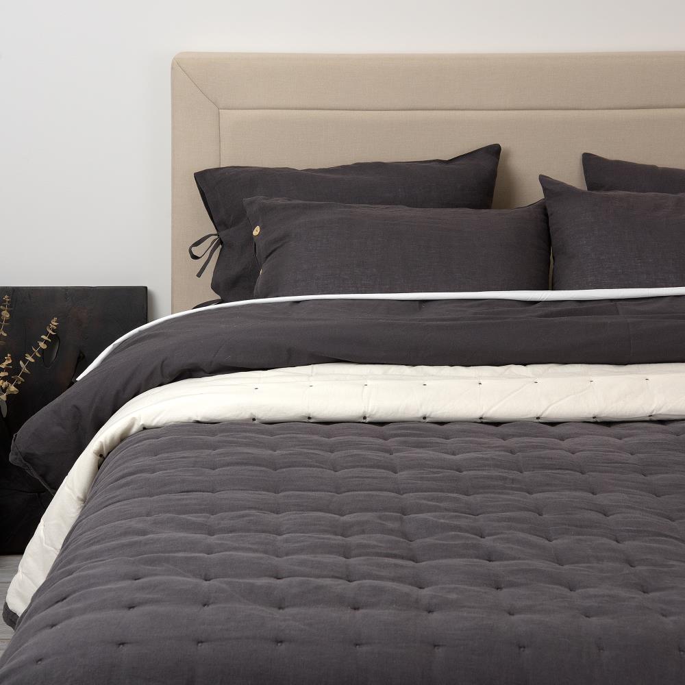 Best Home Fashion QUILT-EFI001-QN-GREY Grey Queen Quilt Set
