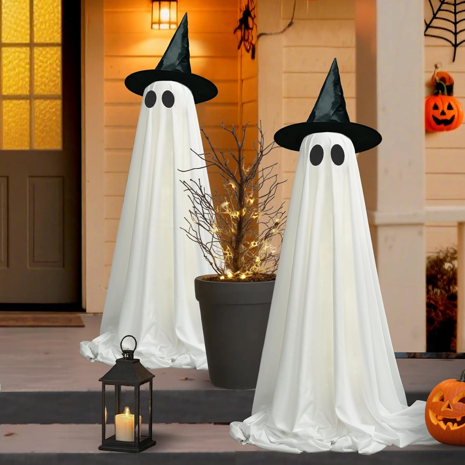 ZHANYIGY 2packs Halloween Decorations Outdoor Halloweens Party Decoration Indoor Light Up Spooky Ghost with Remote Control String Lights Halloween-Ghost for Yards Porches Gardens Lawn