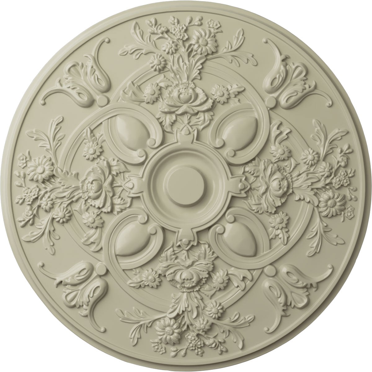 Ekena Millwork CM31BACYF Baile 31.25-in W x 31.25-in L Painted Clear Yellow Polyurethane Whole Ceiling Medallion