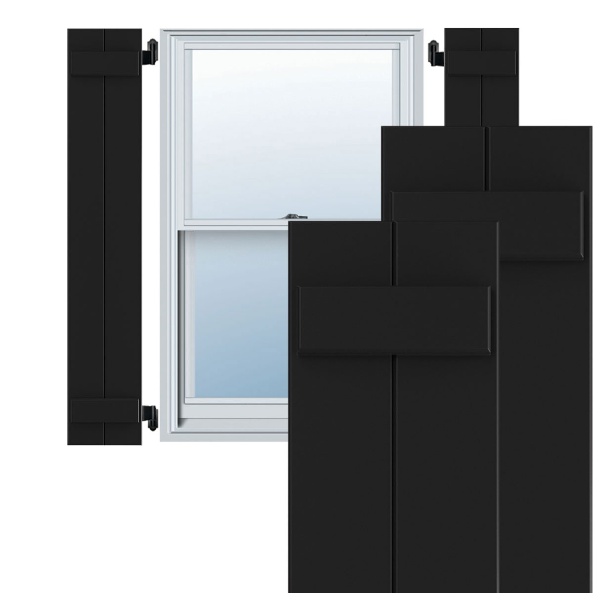 Ekena Millwork CWB12X047BLC Exterior-Shutters - View #2
