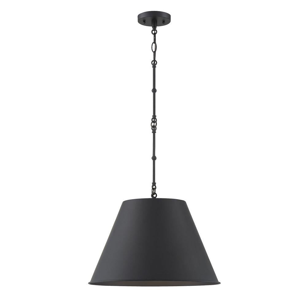  LW-SH513055 Matte Black Transitional Drum Hanging Pendant Light