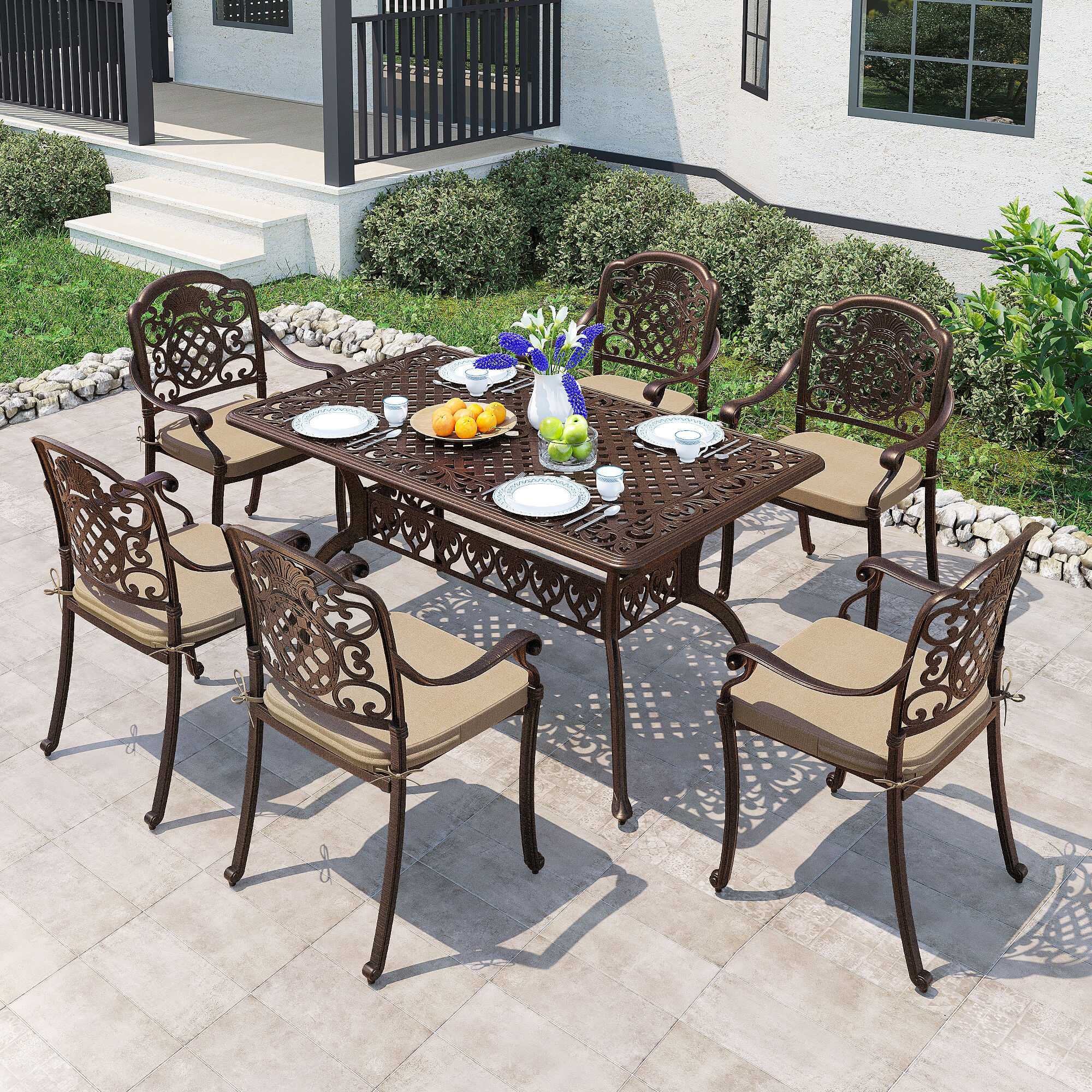 PamaPic TB-ZL-CZ-7JT-WL1 Patio-Dining-Sets - View #2