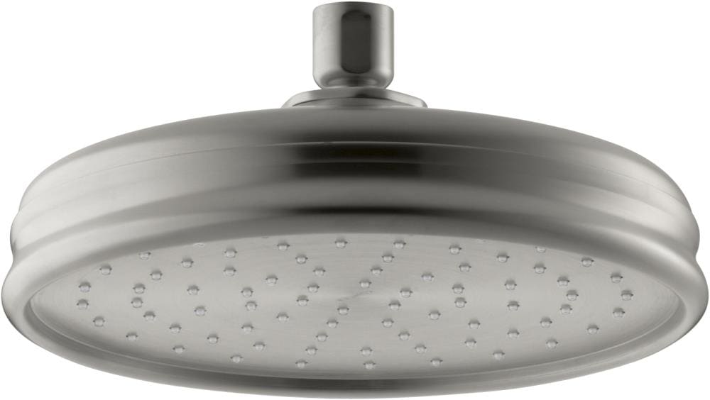 KOHLER K-13692-G-BN Traditional 1.0 -Spray Vibrant Brushed Nickel 8.44-in Round Fixed Rain Shower Head 1.75 GPM