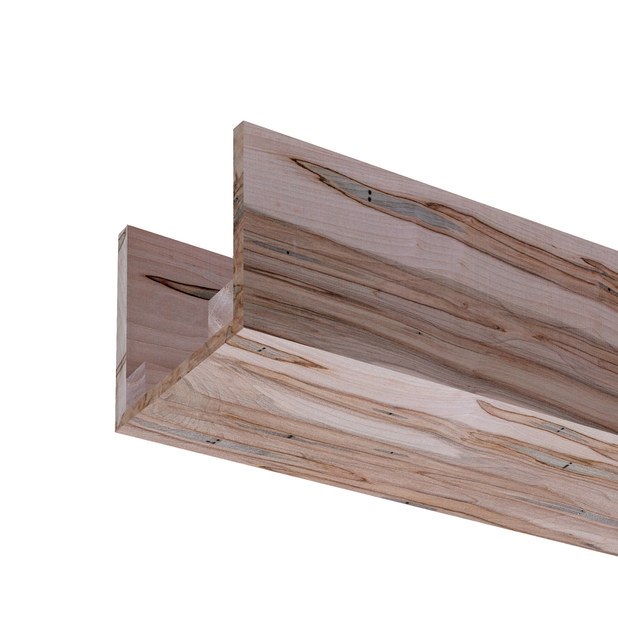 Ornamental Mouldings BEAMRUS01-92WMP5X5 5.5-in x 5.5-in x 92-in Rustic Ambrosia Maple Unfinished Wood U-Shaped Decorative Beam