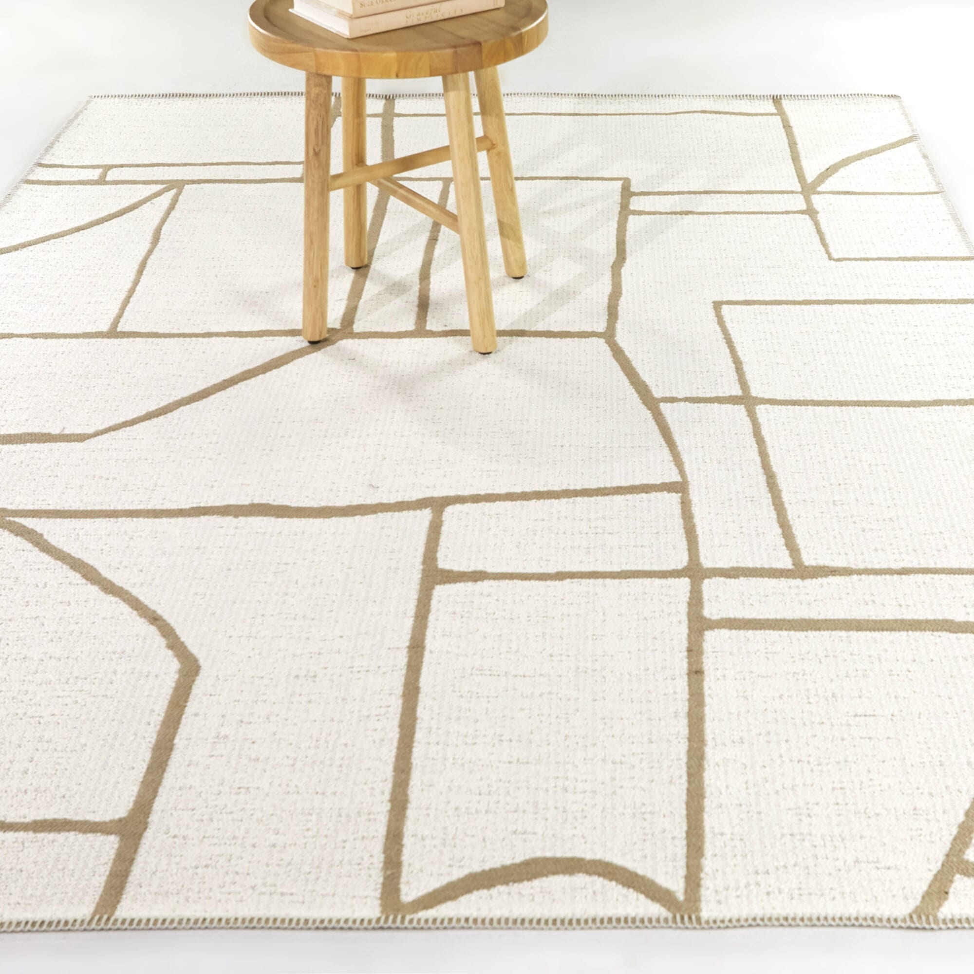 Balta 3122635 5 x 6 (ft) Cotton/Jute/Polyester Cream Rectangular Indoor Abstract Global Area rug