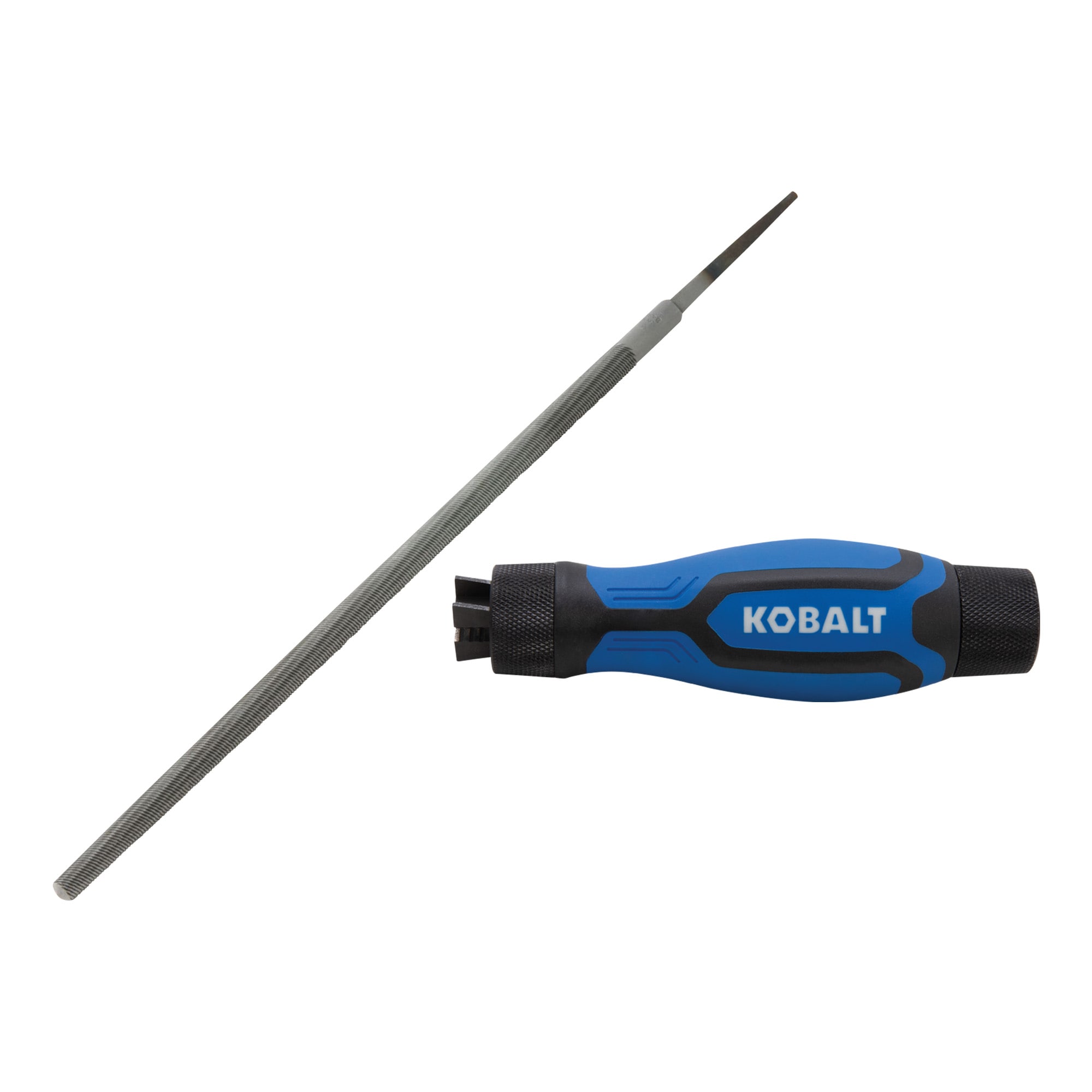 Kobalt  10-in. Round Double-cut Bastard File with  File Handle File