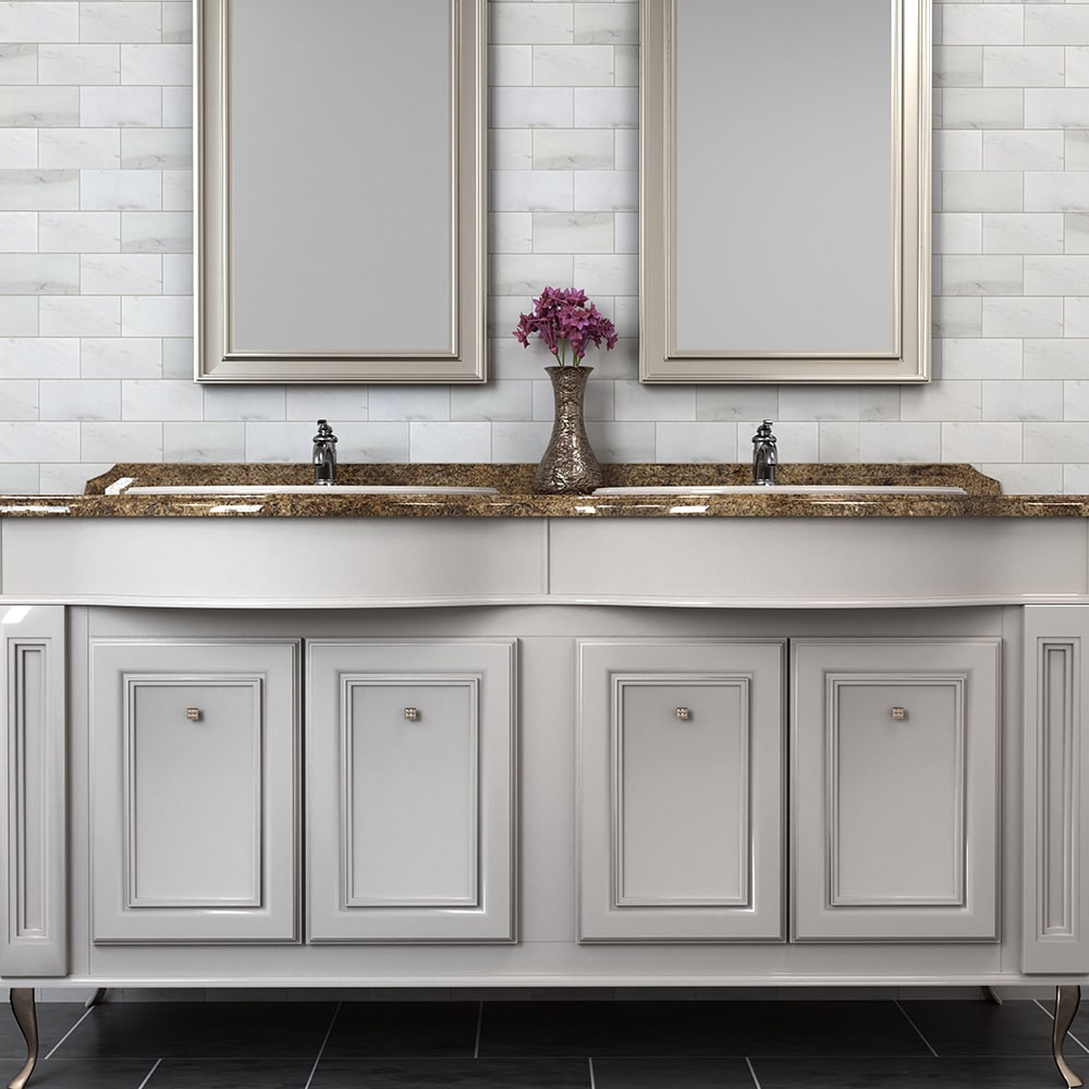 Elida Ceramica White 3-in x 6-in Honed Natural Stone Marble Subway Floor and Wall Tile (0.12-sq. ft/ Piece)