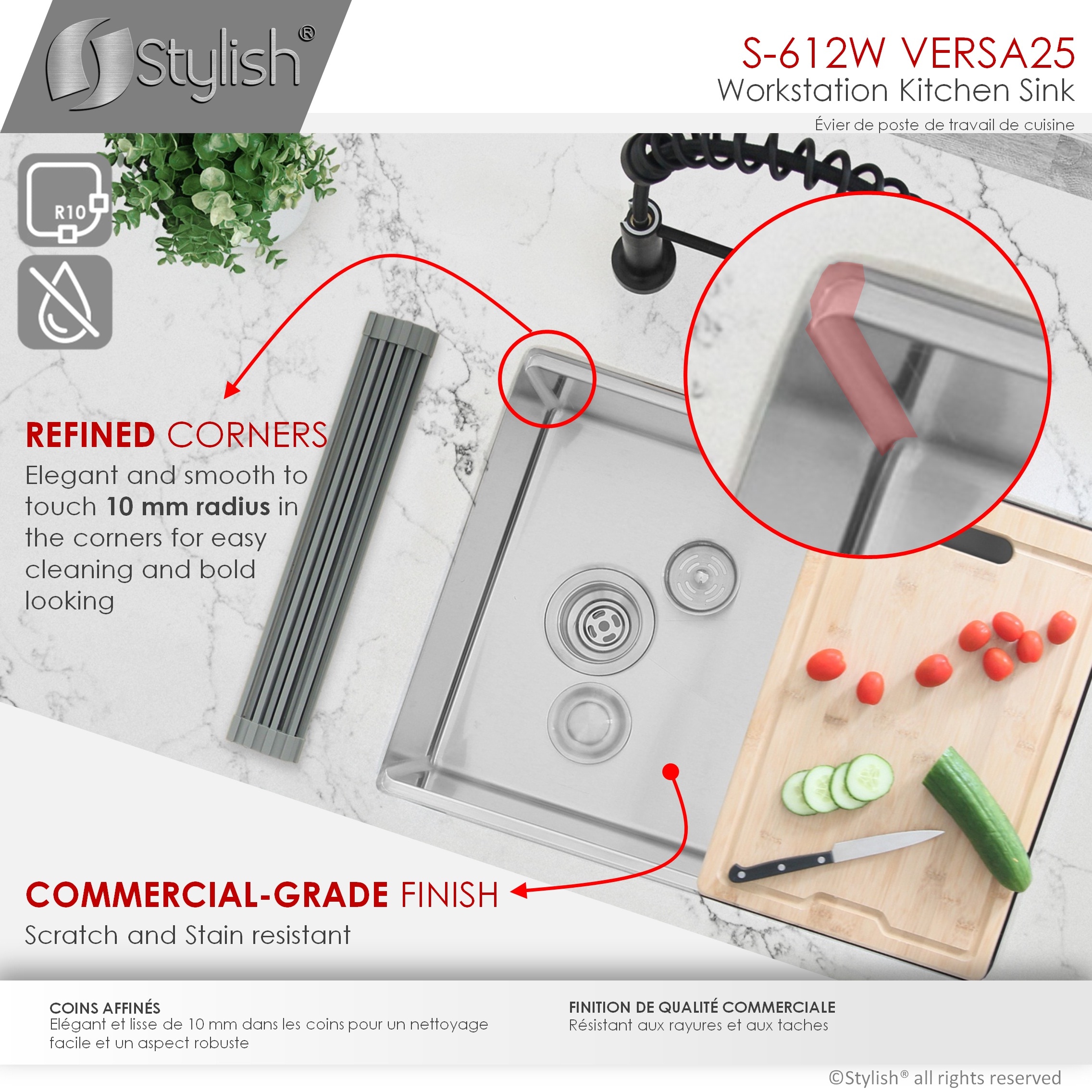 Stylish S-612W Kitchen-Sinks - View #5