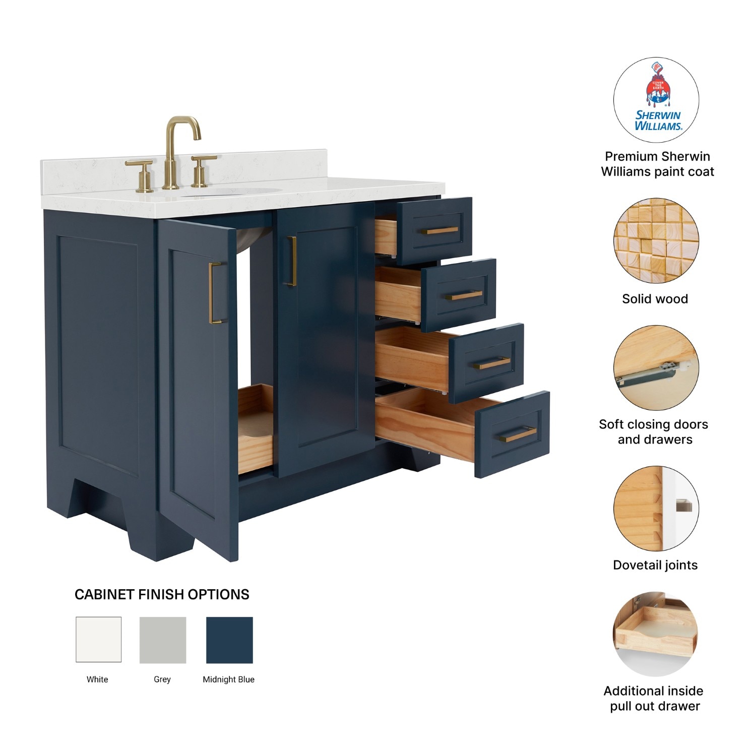 ARIEL Q042SLCQOVOMNB Bath-Vanity-Combo - View #5