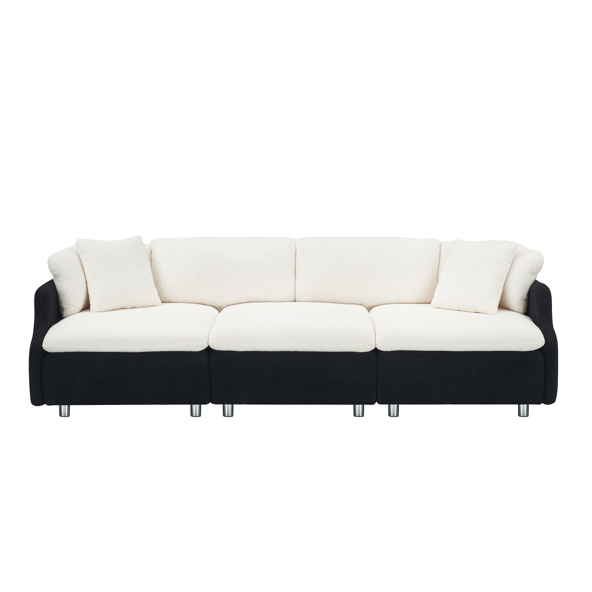 Bybafun YD2700126 95.3-in Modern Beige Sofa