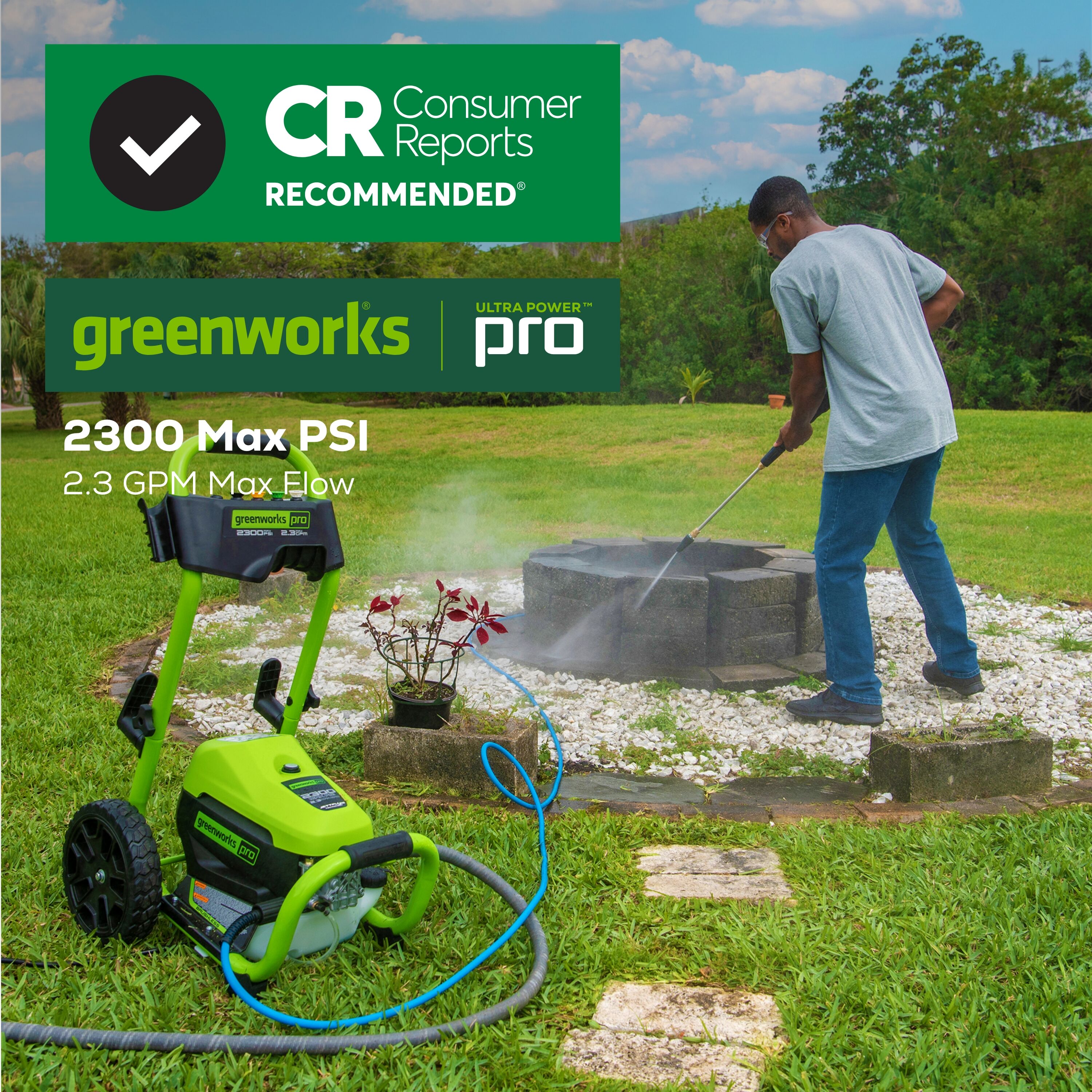 Greenworks Pro 2300 PSI 1.2-GPM Cold Water Electric Pressure Washer ...