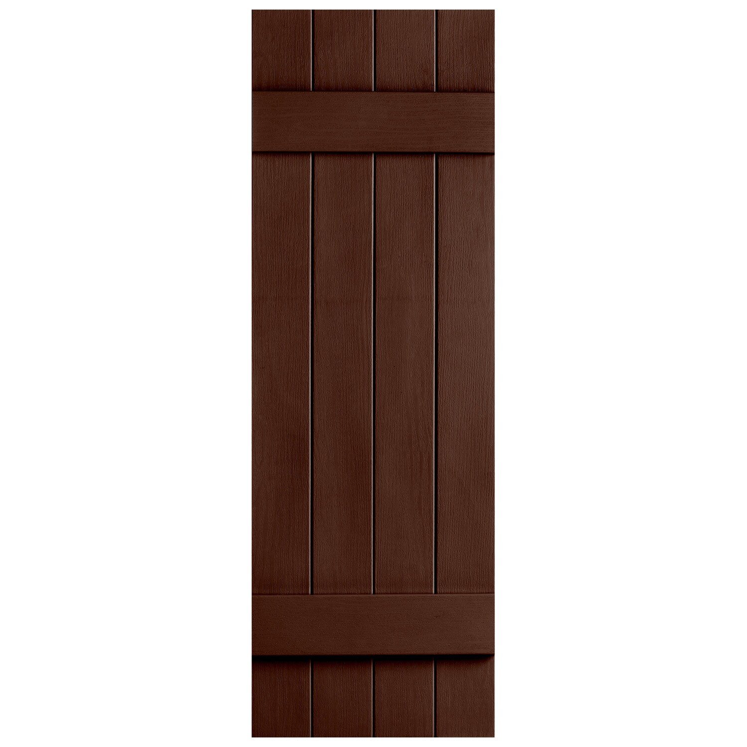 Severe Weather VNBB4J47LBR 2-Pack Brown Board and Batten Vinyl Exterior Shutters (Common: 14-in x 47-in; Actual: 14.31-in x 47-in)