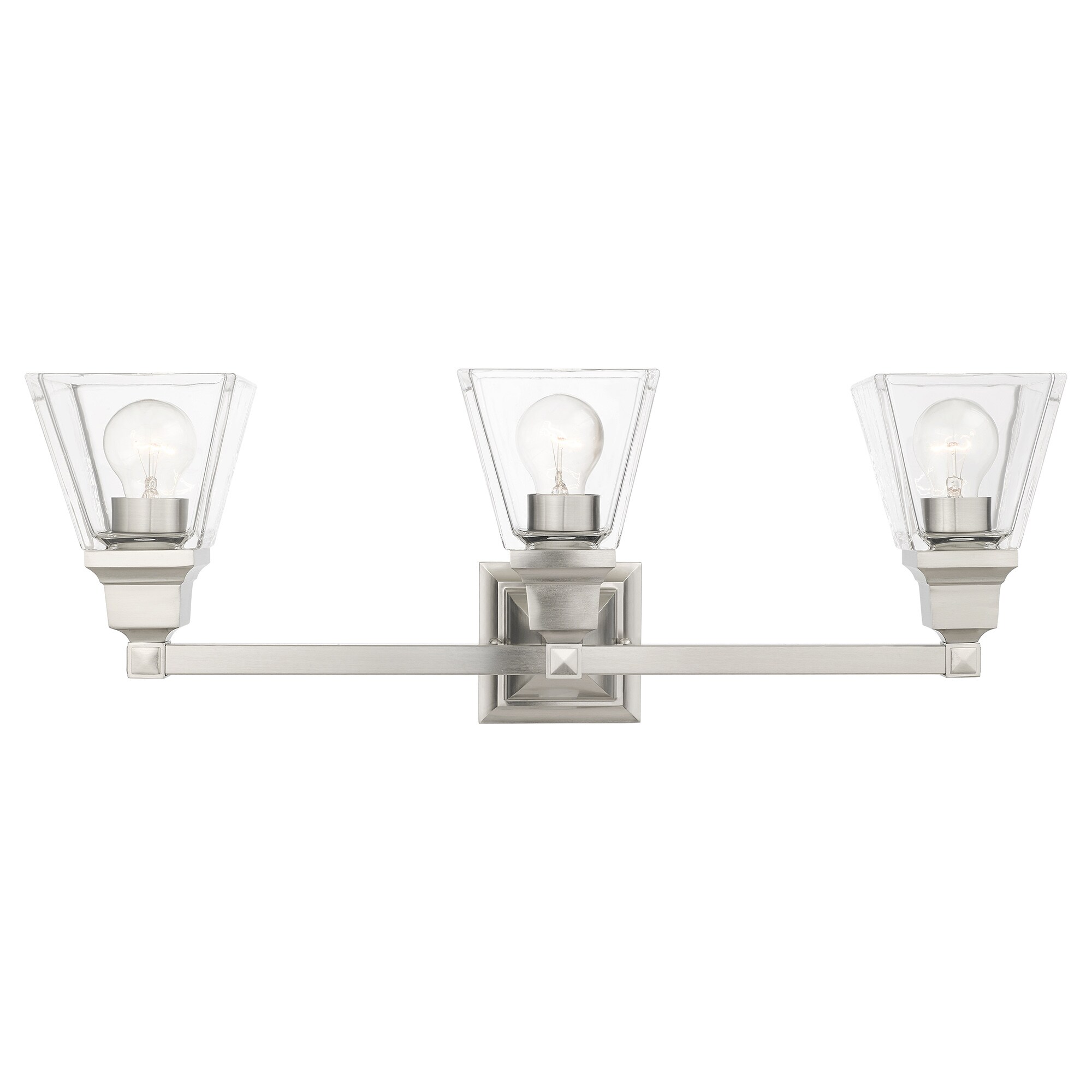 Livex Lighting 17173-91 Mission 25.25-in 3-Light Brushed Nickel Transitional Vanity Light