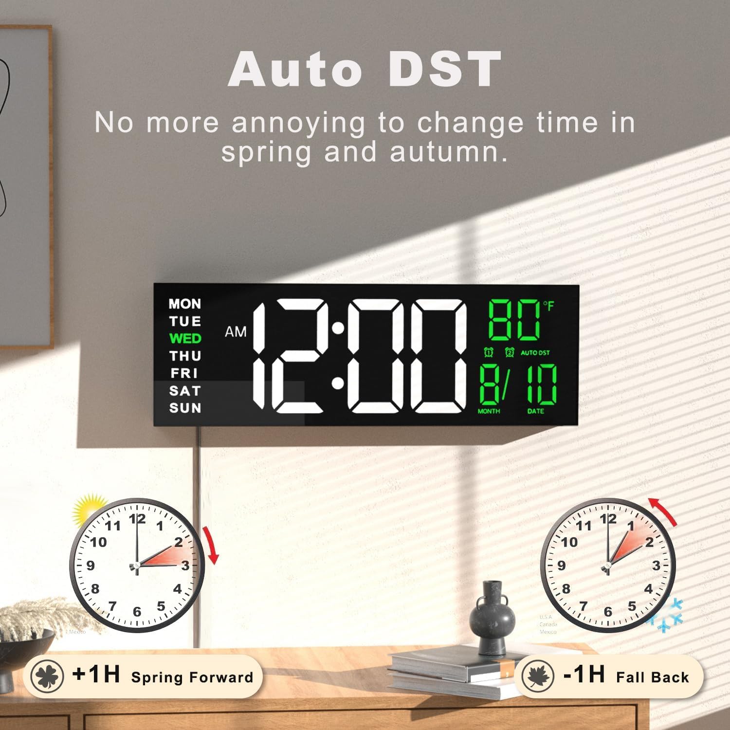 JALL PH01B-WHI-GRE Indoor-Outdoor-Clocks - View #8
