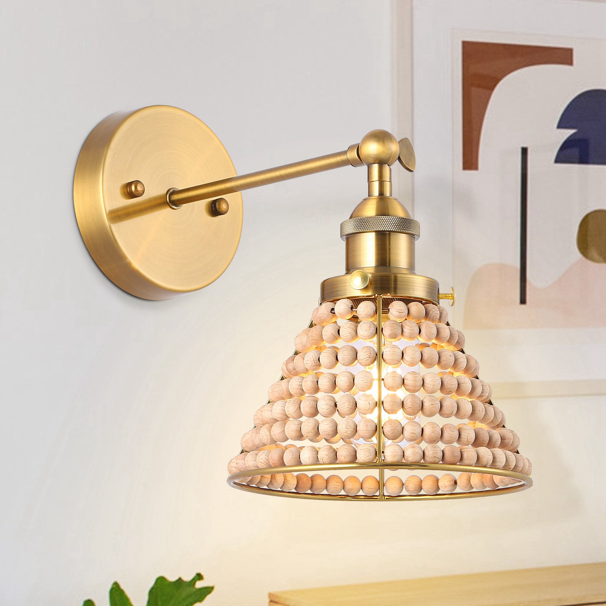 Parrot Uncle W2208110V 6.9-in W 1 -Light Brushed Gold Bohemian/global Wall Sconce