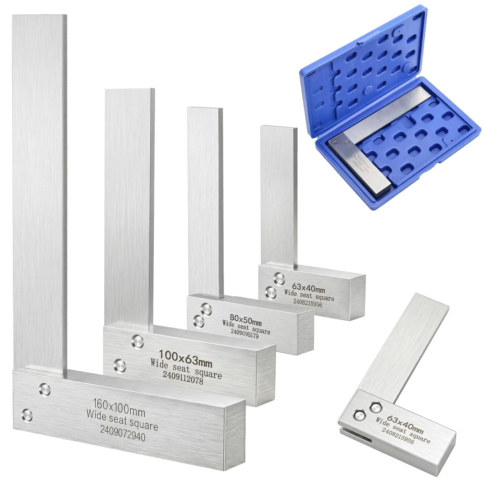 Etokfoks machinist square set 2 in 3 in 4 in and 6 in hardened steel 90 ...