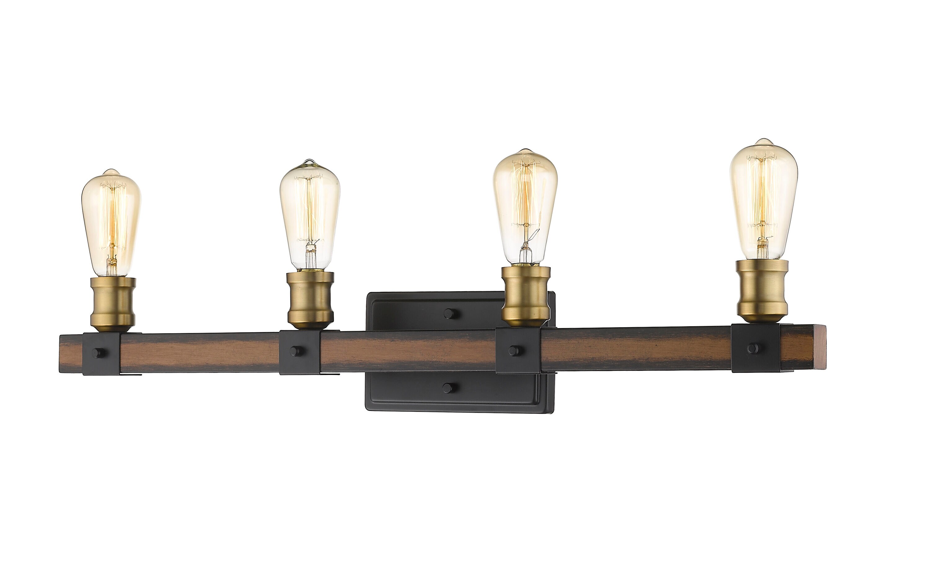Z-Lite 472-4V-RM Kirkland 30-in 4-Light Rustic Mahogany Rustic Vanity Light