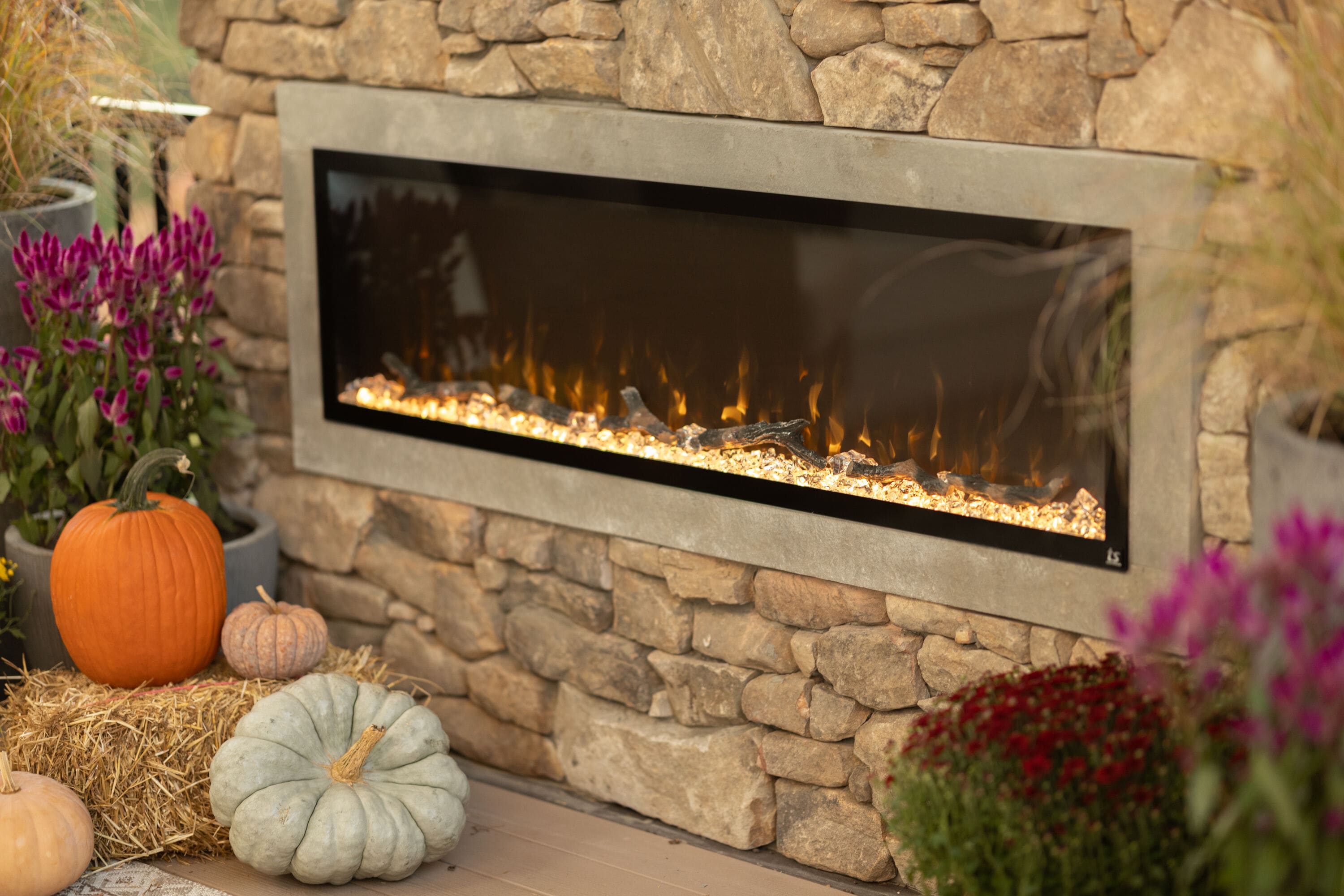 Touchstone 60in W Black No Heat Wallmount Electric Fireplace with