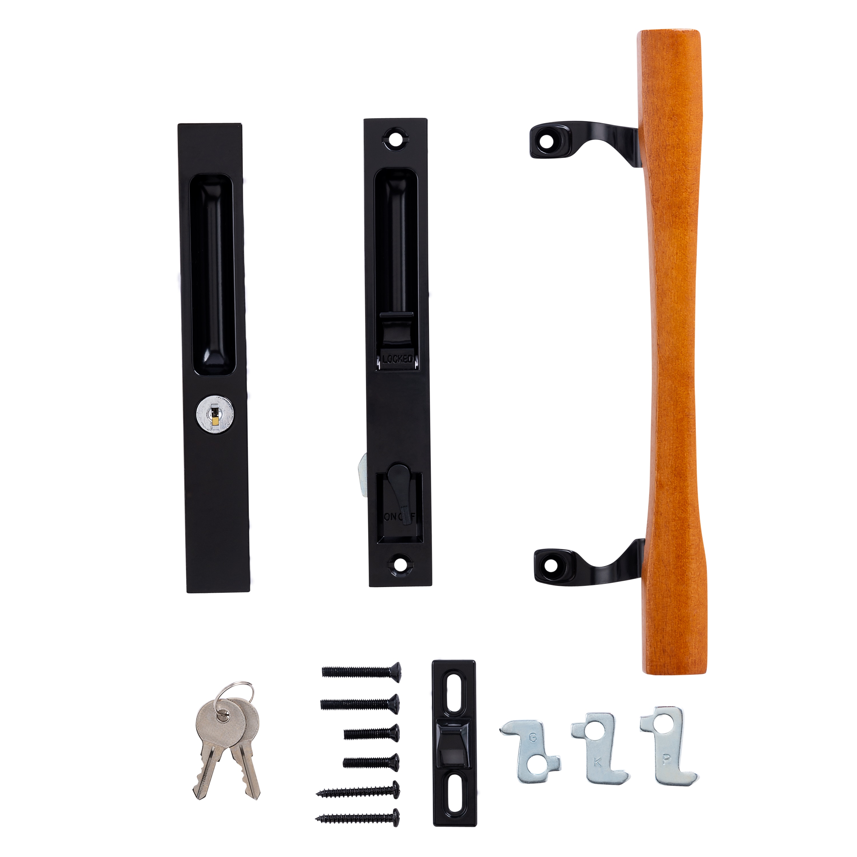WRIGHT PRODUCTS VK1132BL 6CS KYD FLUSH MNT W/WD HDL, BLK 6-5/8" C2C Sliding-Patio-Door-Handles - View #6