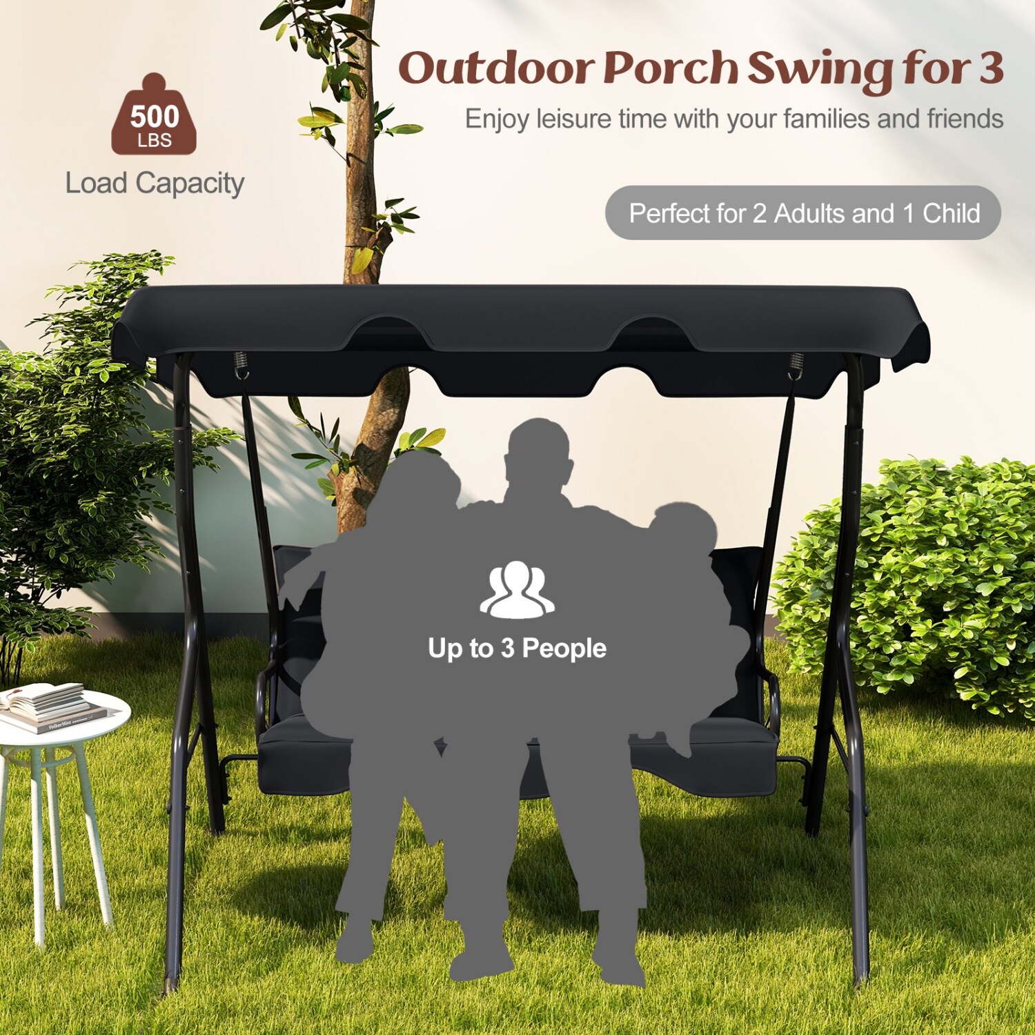 Costway CSHY005402 Replace-Porch-Swing-Glider-Tops - View #9