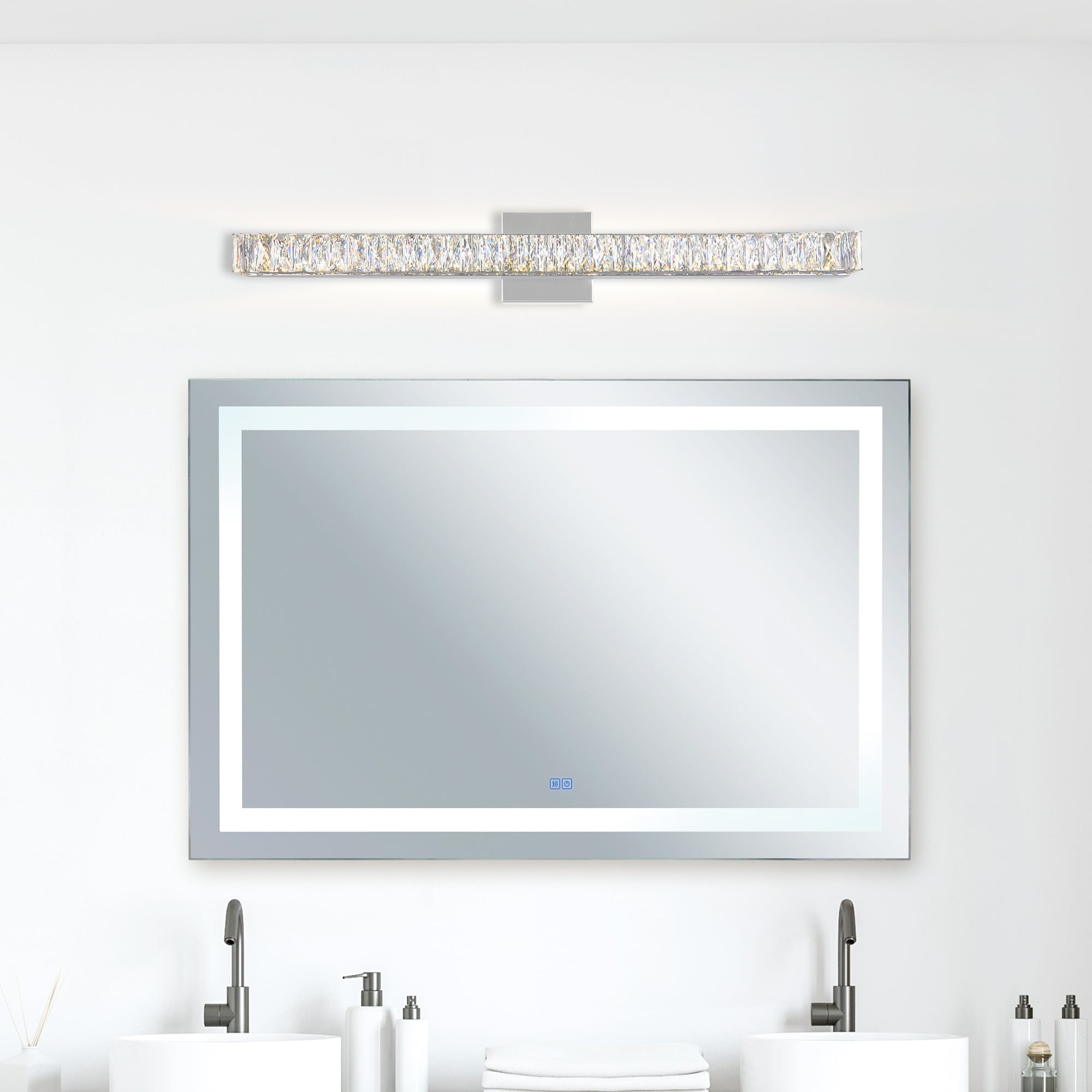 CWI Lighting 5624W32ST Milan 5-in 10 -Light Multiple finishes Chrome Integrated LED Traditional Vanity light