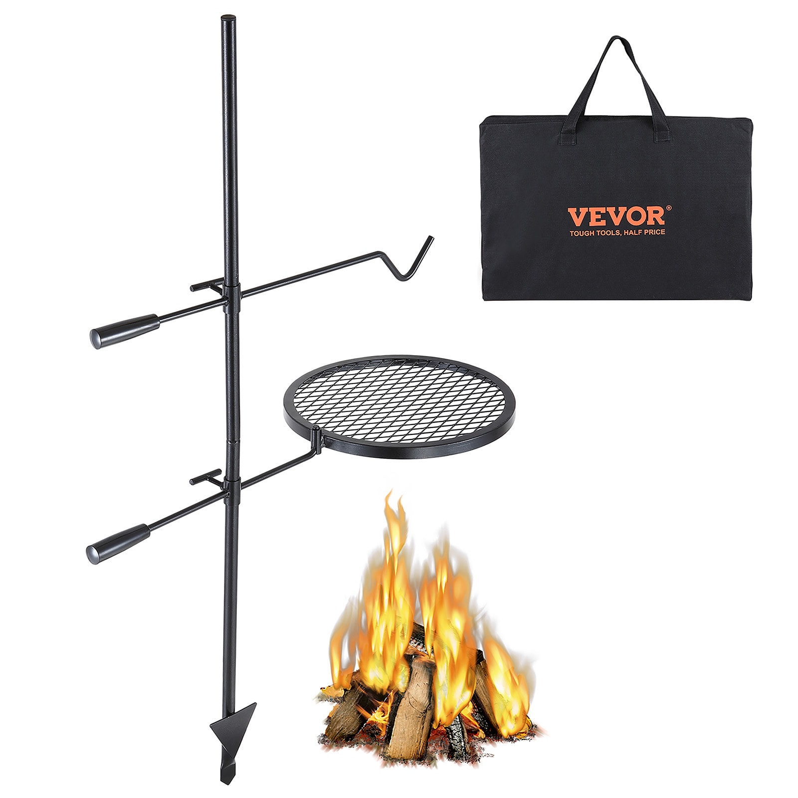 Dutch camp oven grate stand with grill, cooking, campfire, camping + handle  !