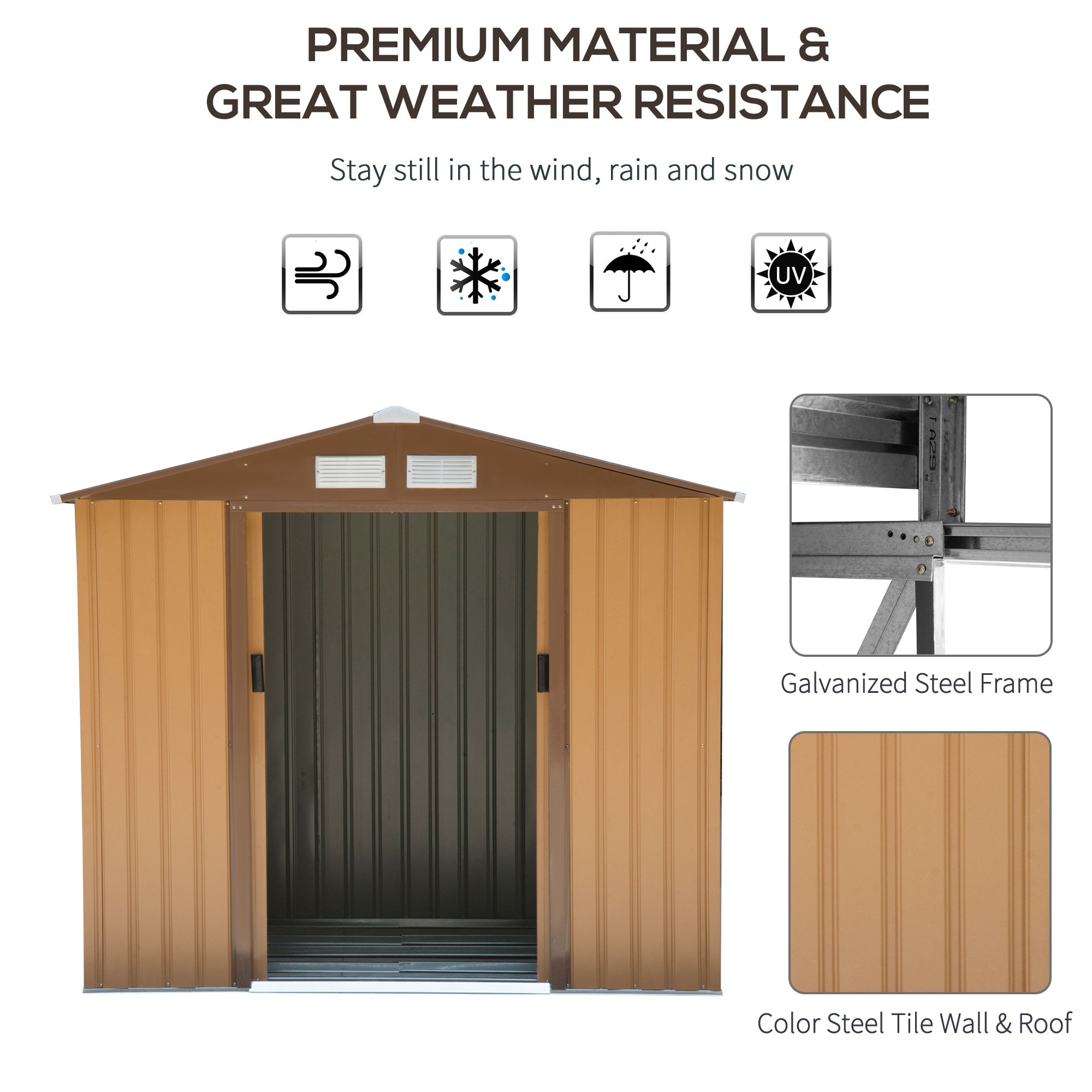 Outsunny 845-030YL Small-Outdoor-Storage - View #4