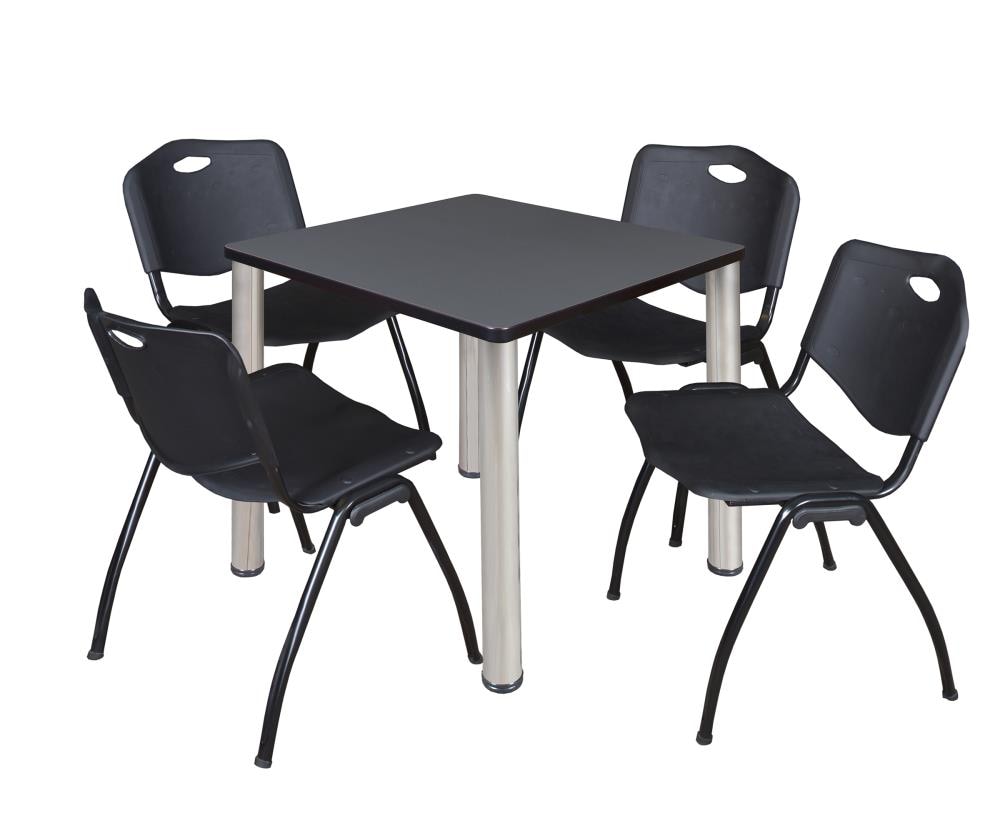 Regency TB3030GYBPCM47BK Breakroom Gray 4-Person Training Table (30-in W x 29-in H)