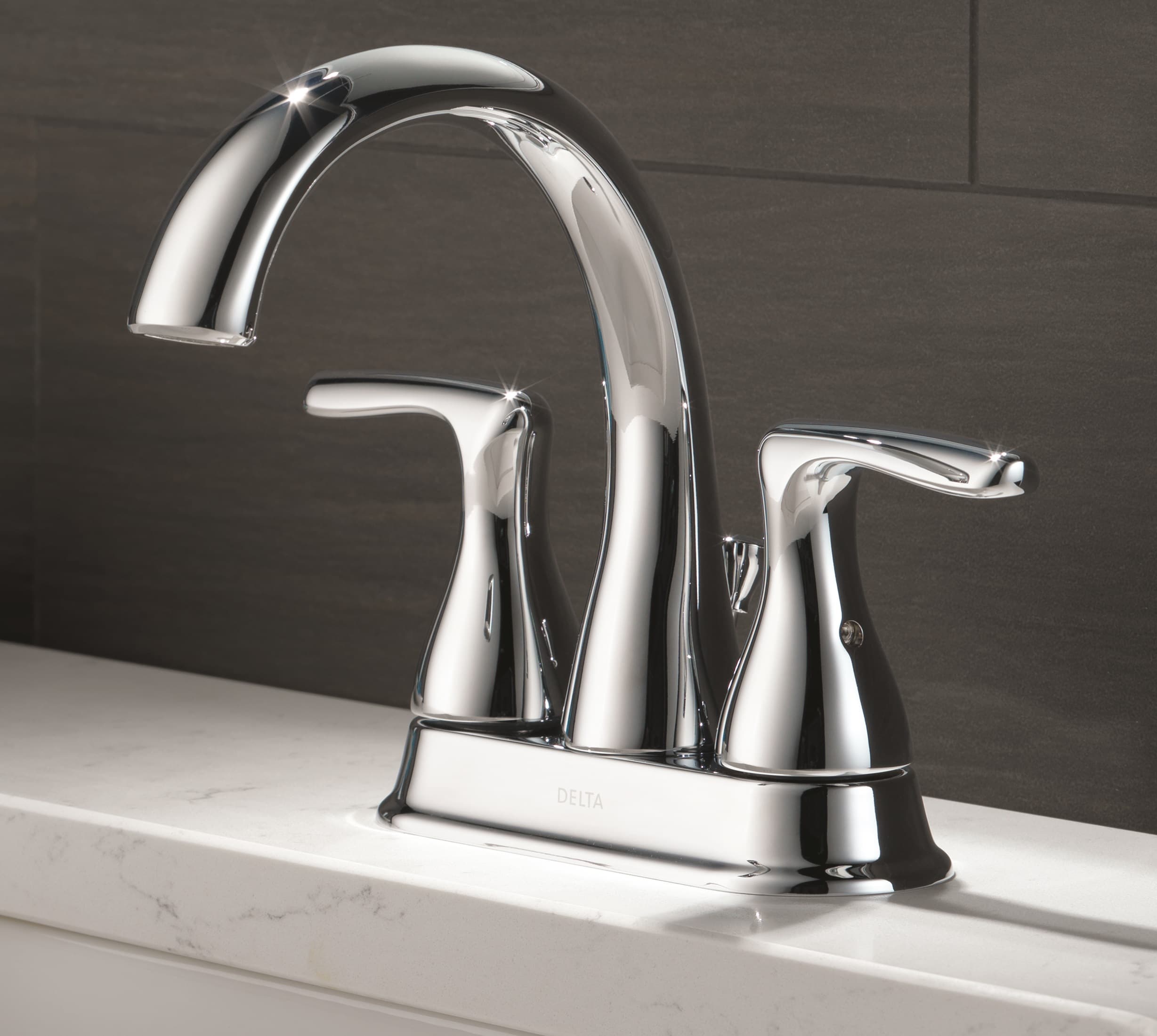 Delta Foundations Single Handle Centerset Bathroom Faucet - fashion Chrome