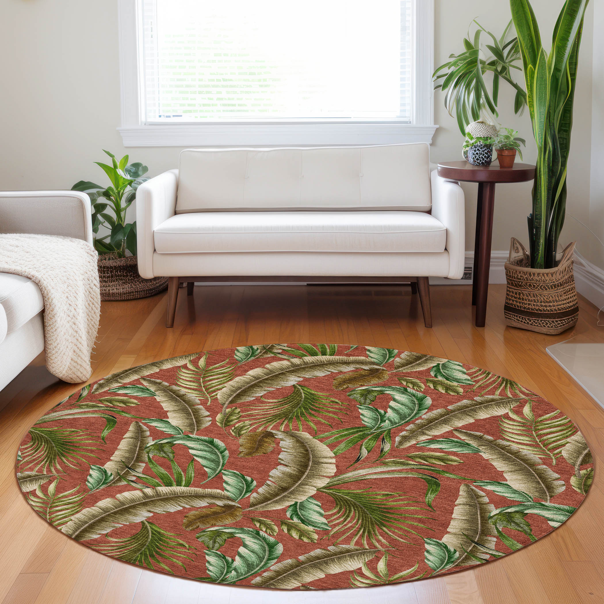 Addison Rugs AMF196SP8RO Mayfield AMF196SP 8 x 8 (ft) Loomed Polyester Spice Round Indoor Geometric Machine washable Area rug