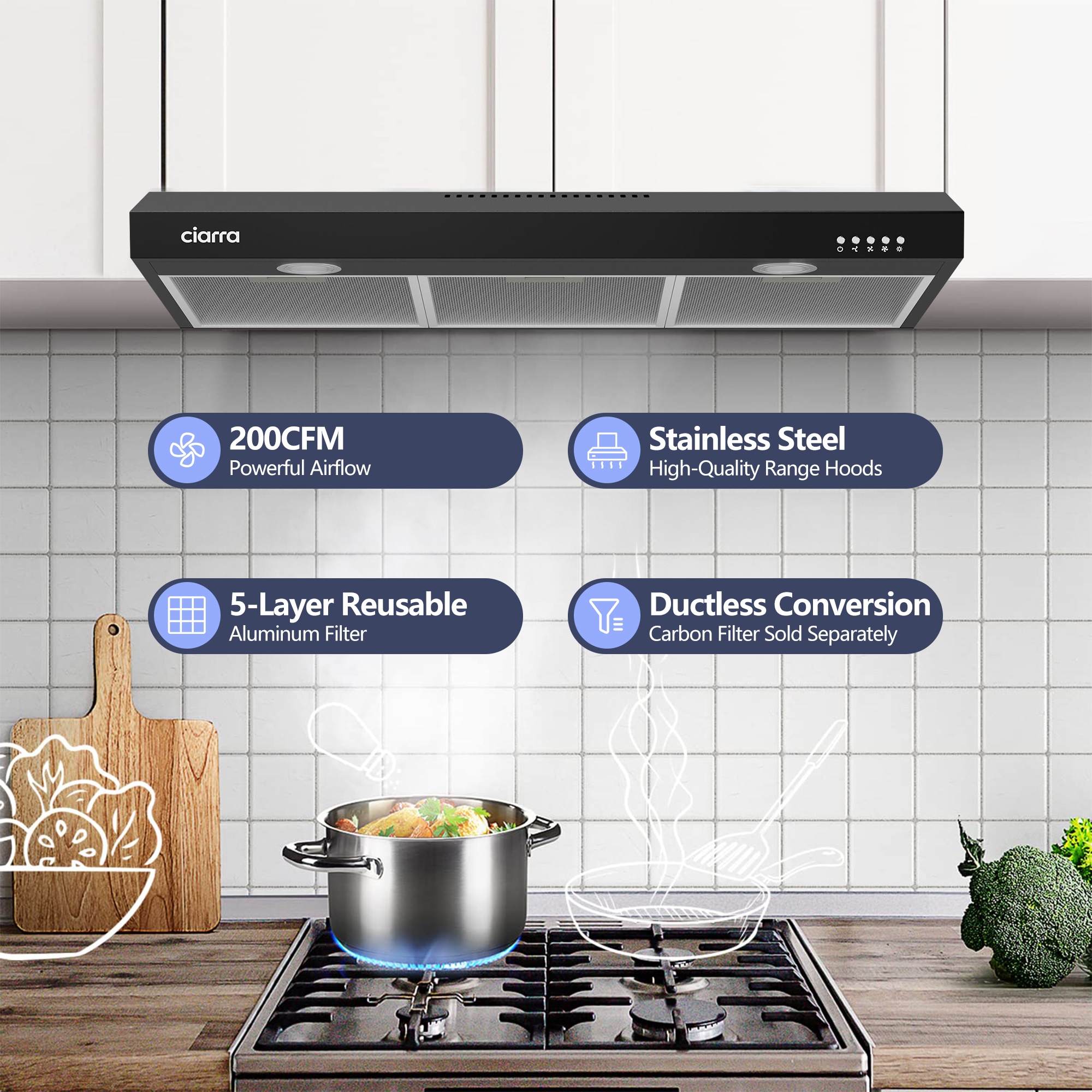 Jeremy Cass LSCIARDOE78 Undercabinet-Range-Hoods - View #3