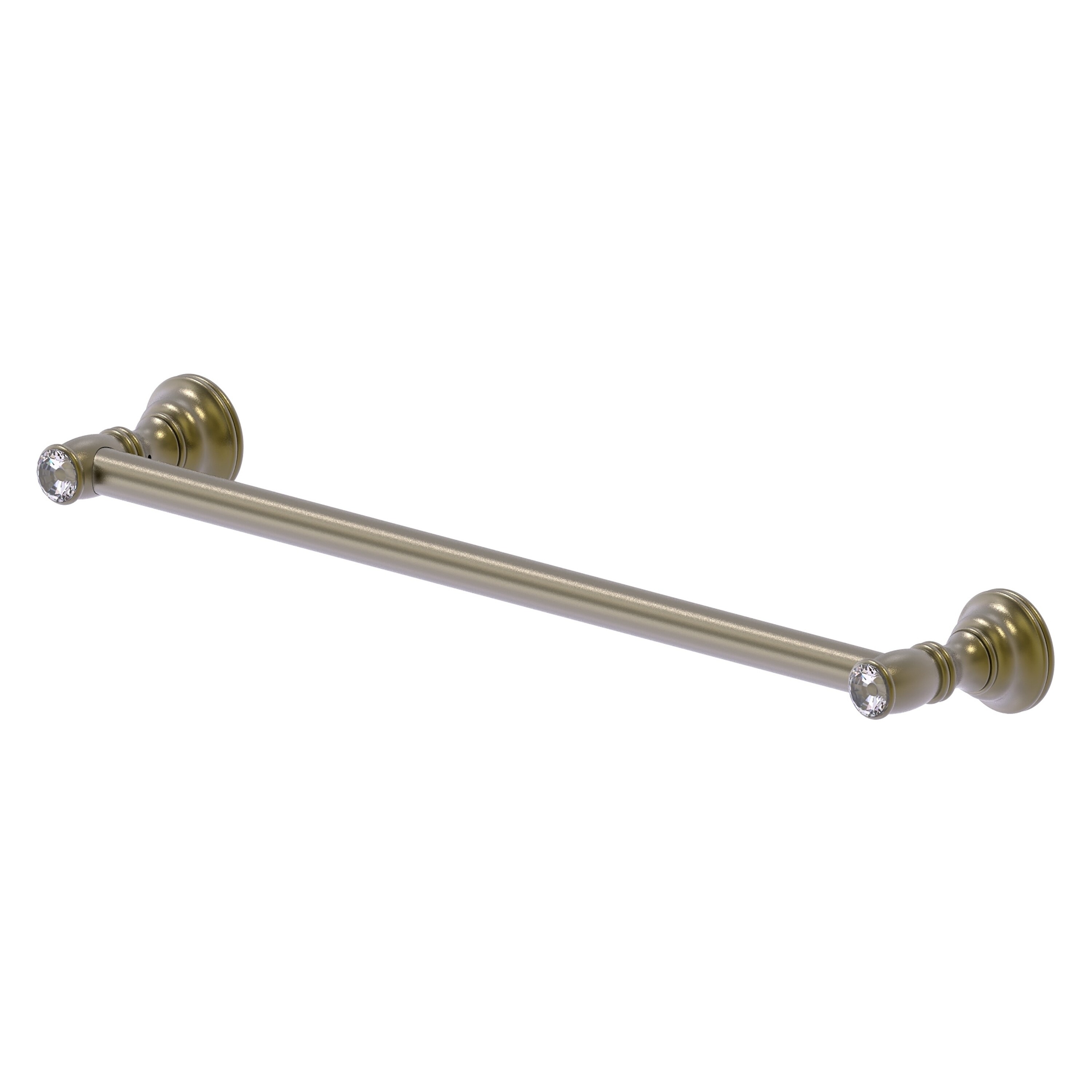 Allied Brass CC-41-30-ABR Carolina Crystal 30-in Antique Brass Wall mount Single Towel Bar