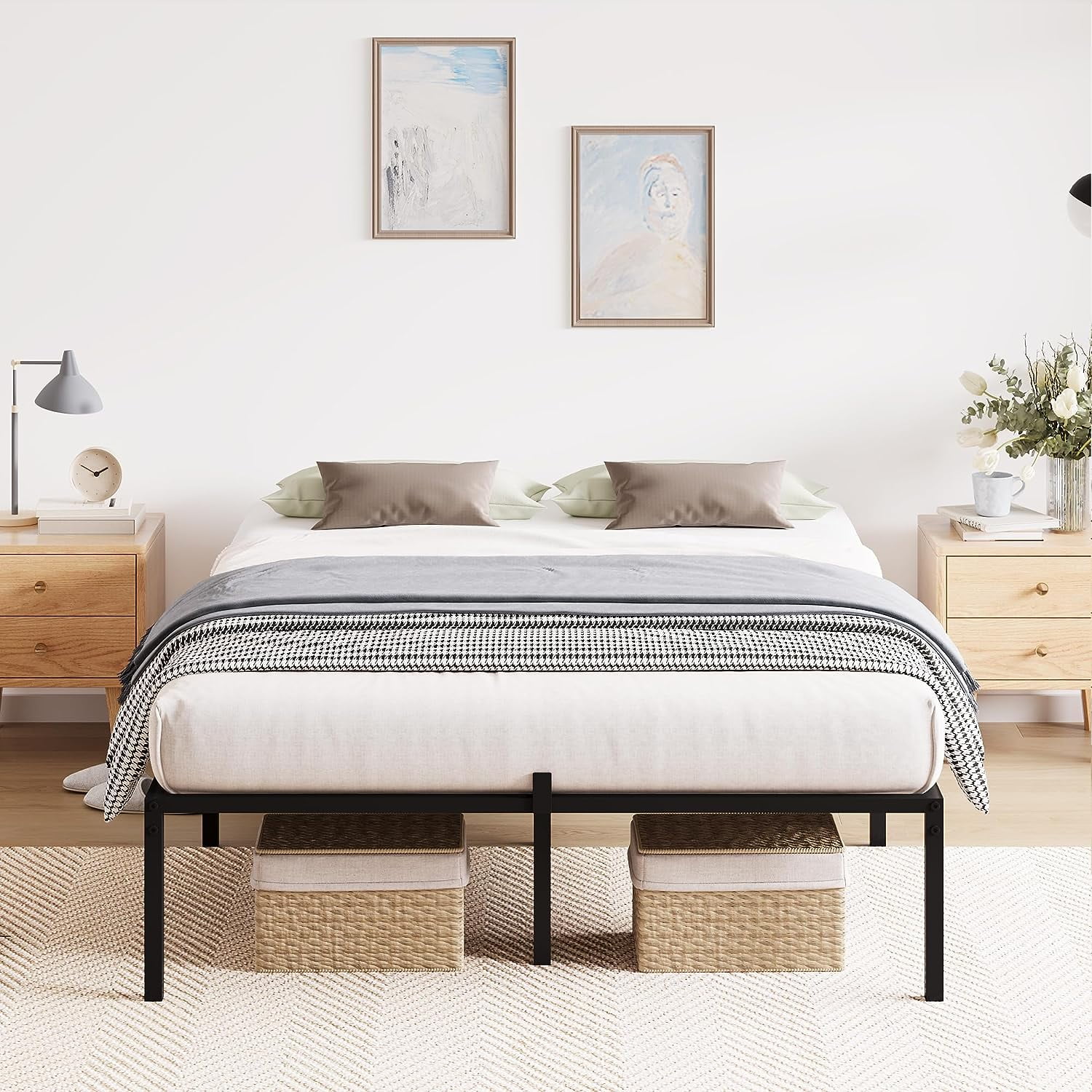 GAOMON 8 Inch Full Size Metal Platform Bed Frame- Noise Free Mattress ...