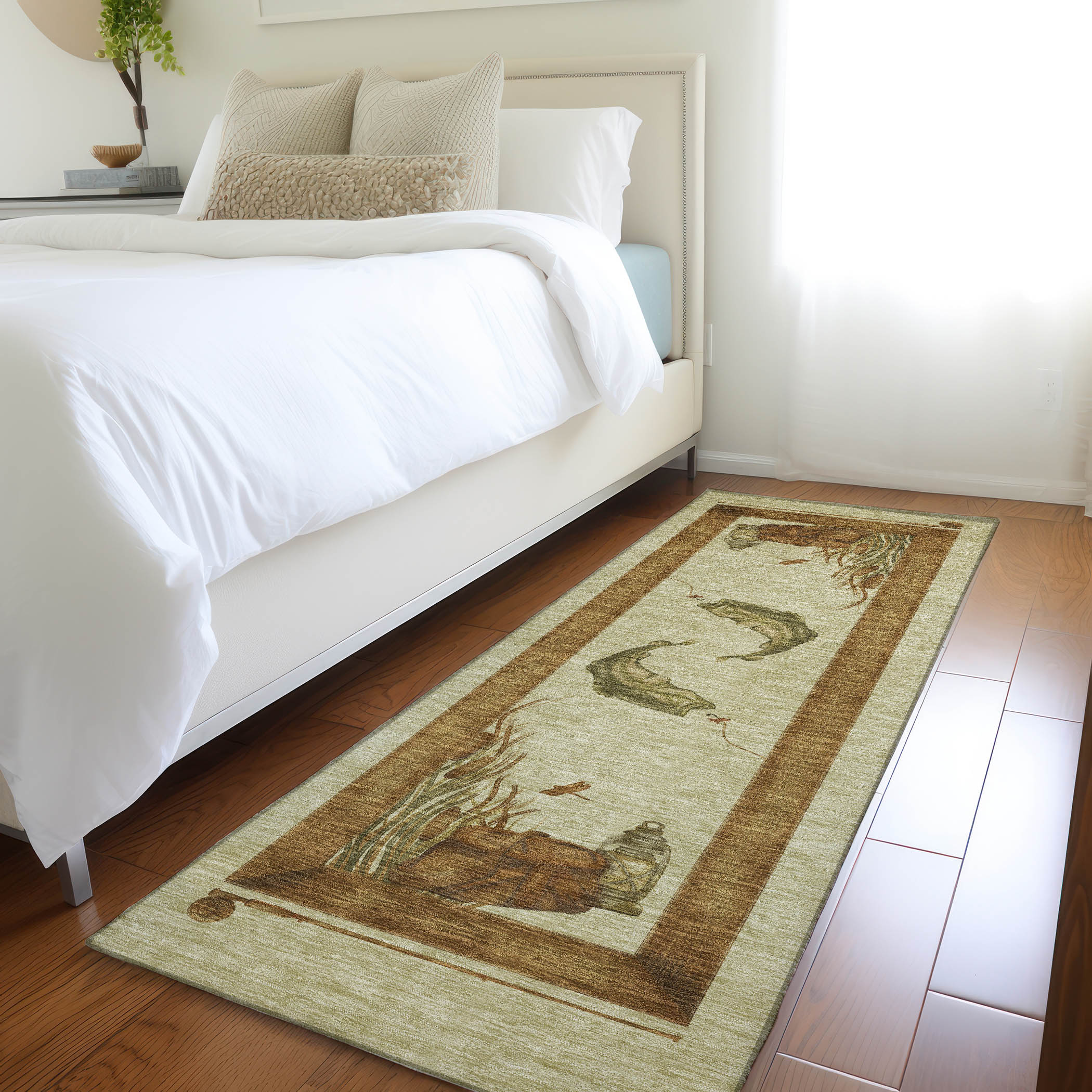 Addison Rugs AMF145KH2X8 Mayfield AMF145KH 2 x 7 (ft) Loomed Polyester Khaki Rectangular Indoor Geometric Machine washable Area rug
