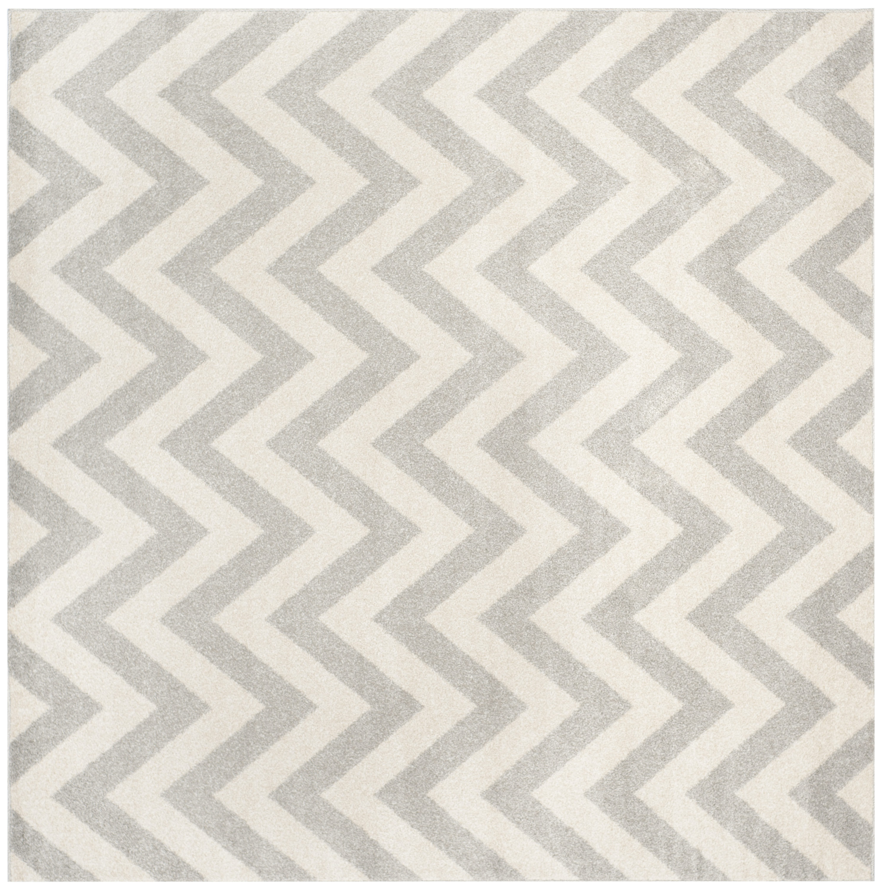 Safavieh AMT419B-7SQ Amherst Bellport 7 x 7 (ft) Loomed Synthetic Gray/Beige Square Indoor/Outdoor Chevron Area rug