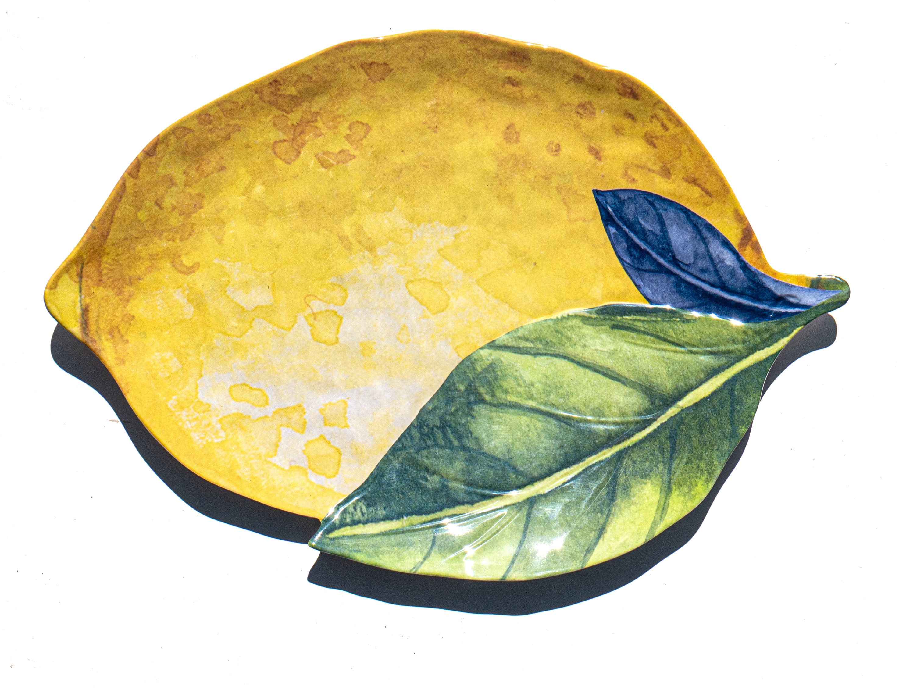 TarHong Lemon Orchard Melamine Lemon Shape Serving Platter - Yellow - 17.3in.