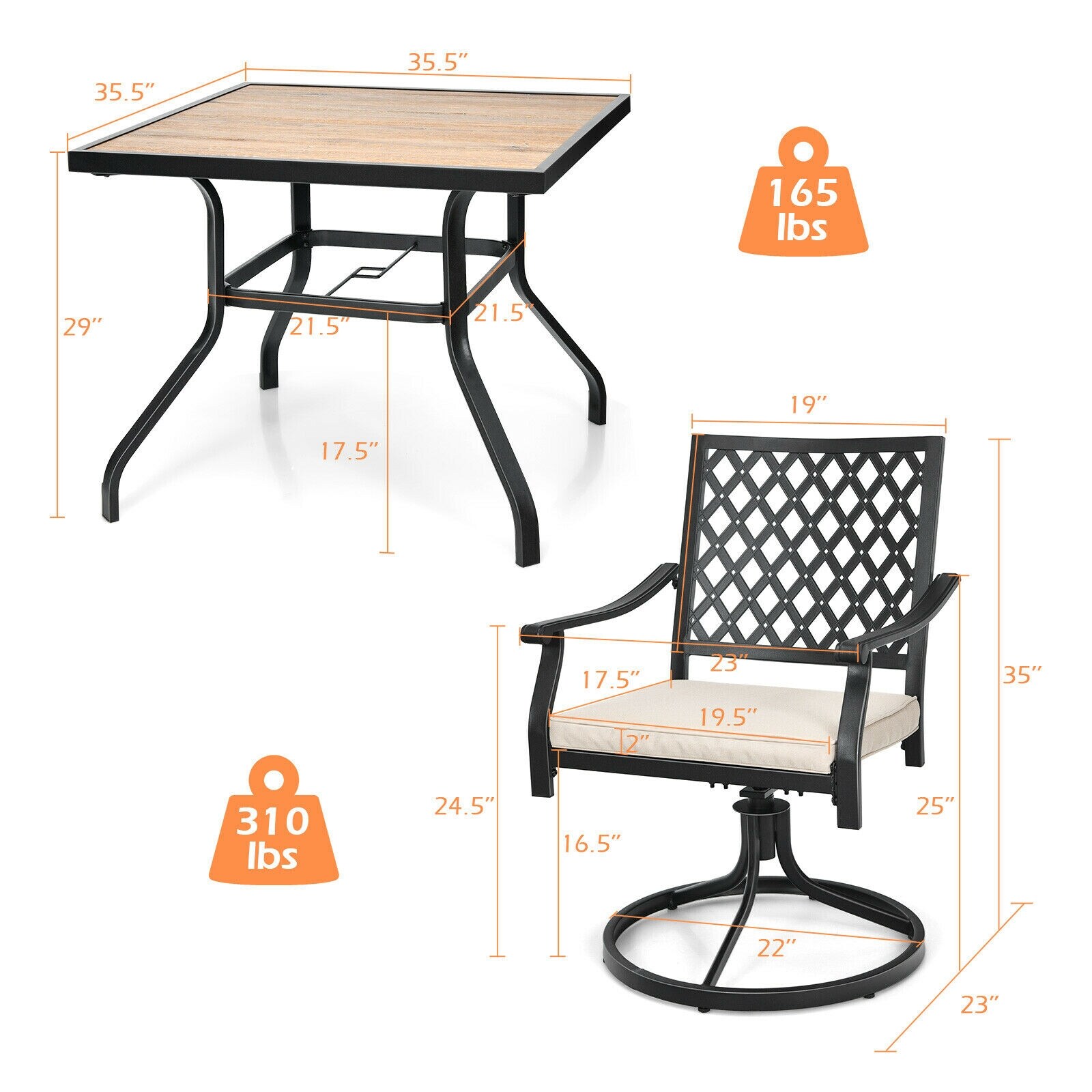 LIVIZA TDZ10138-X Patio-Dining-Sets - View #3