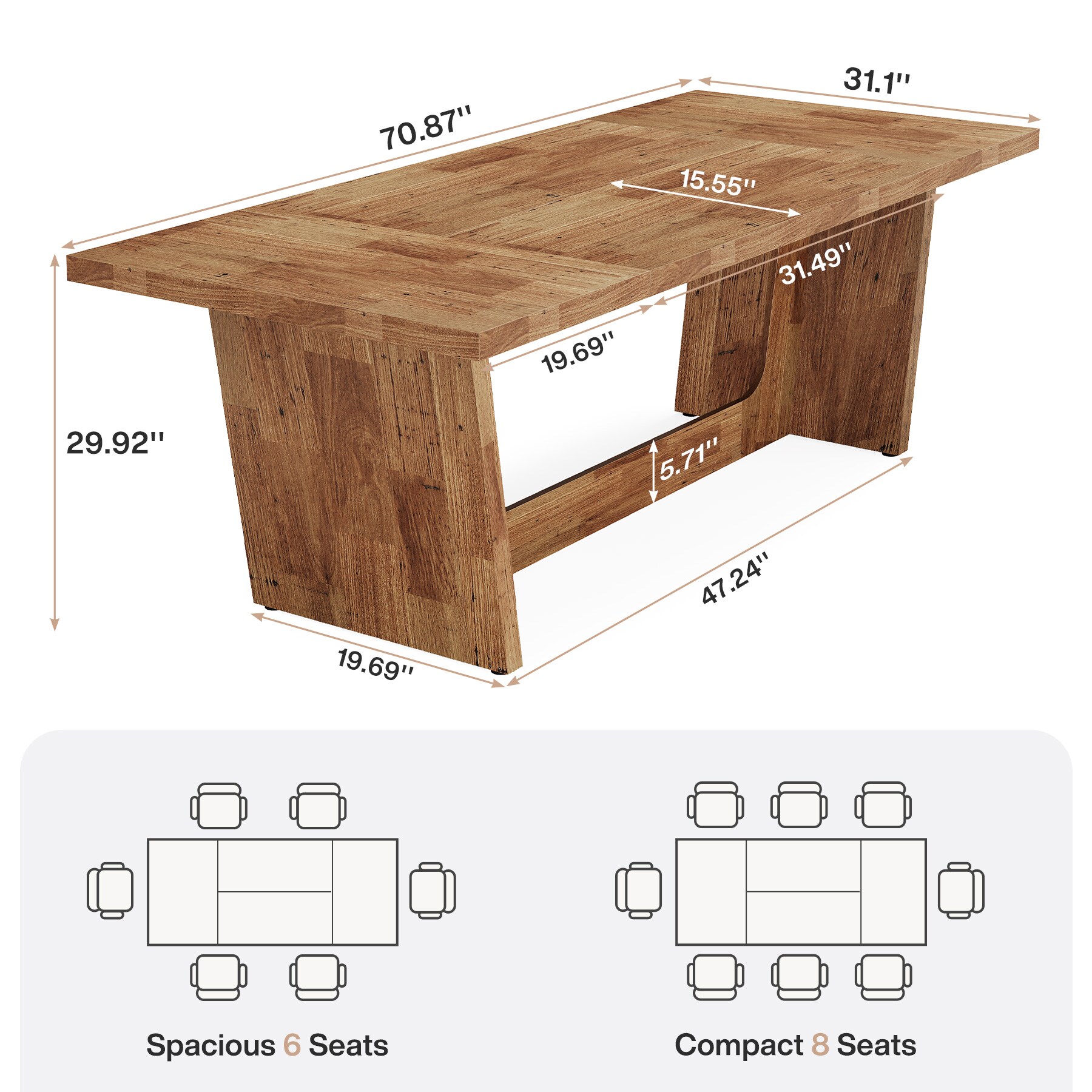Tribesigns LWOYJL-1144YY Office-Tables - View #5