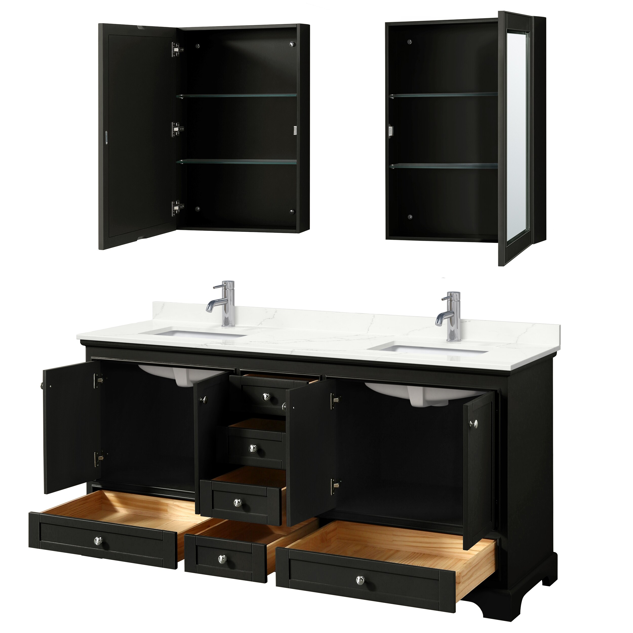Wyndham Collection WCS202072DDEGTUNSMED Bath-Vanity-Combo - View #2