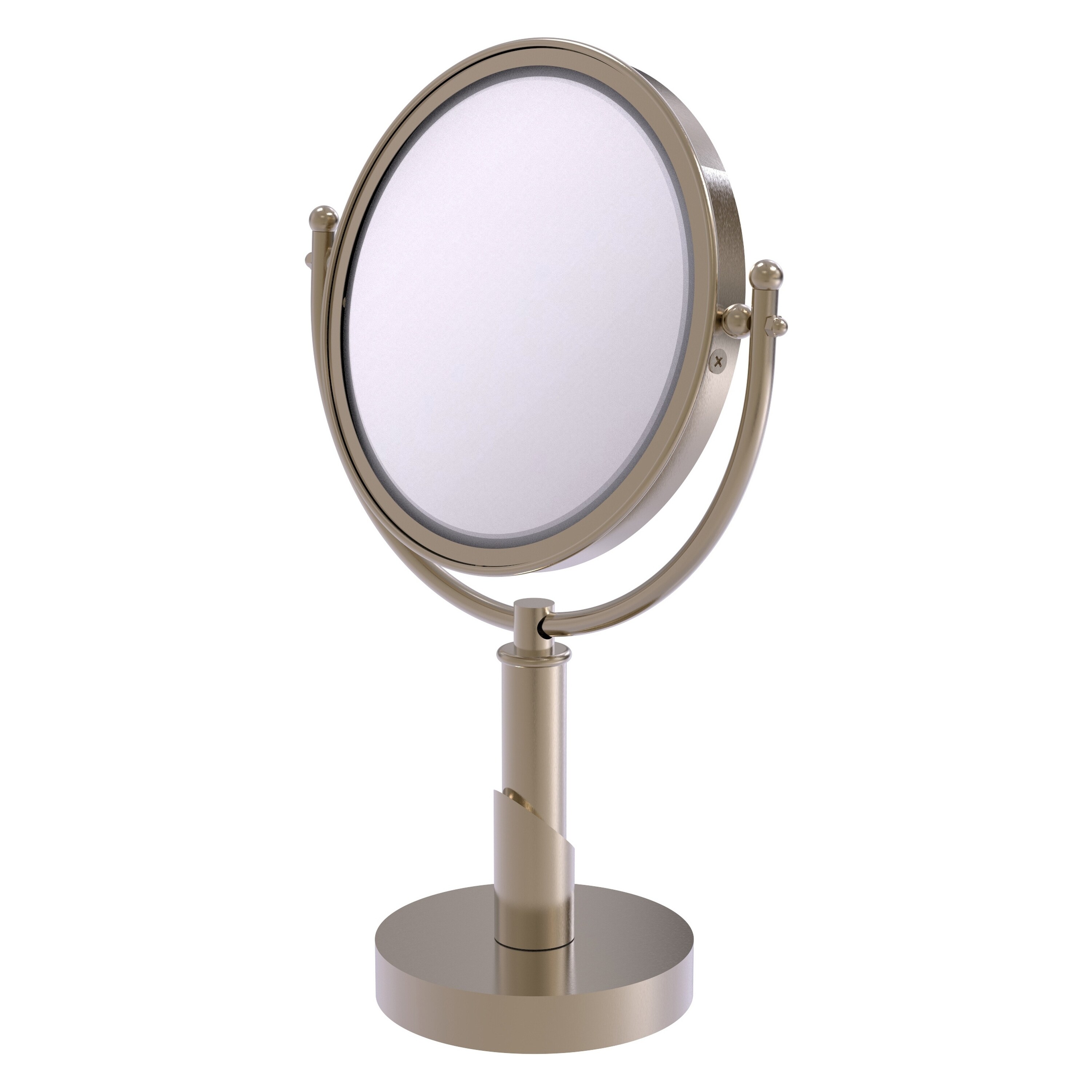 Allied Brass Soho 8-in x 15-in Antique Brass Double-Sided Magnifying Countertop Vanity Mirror