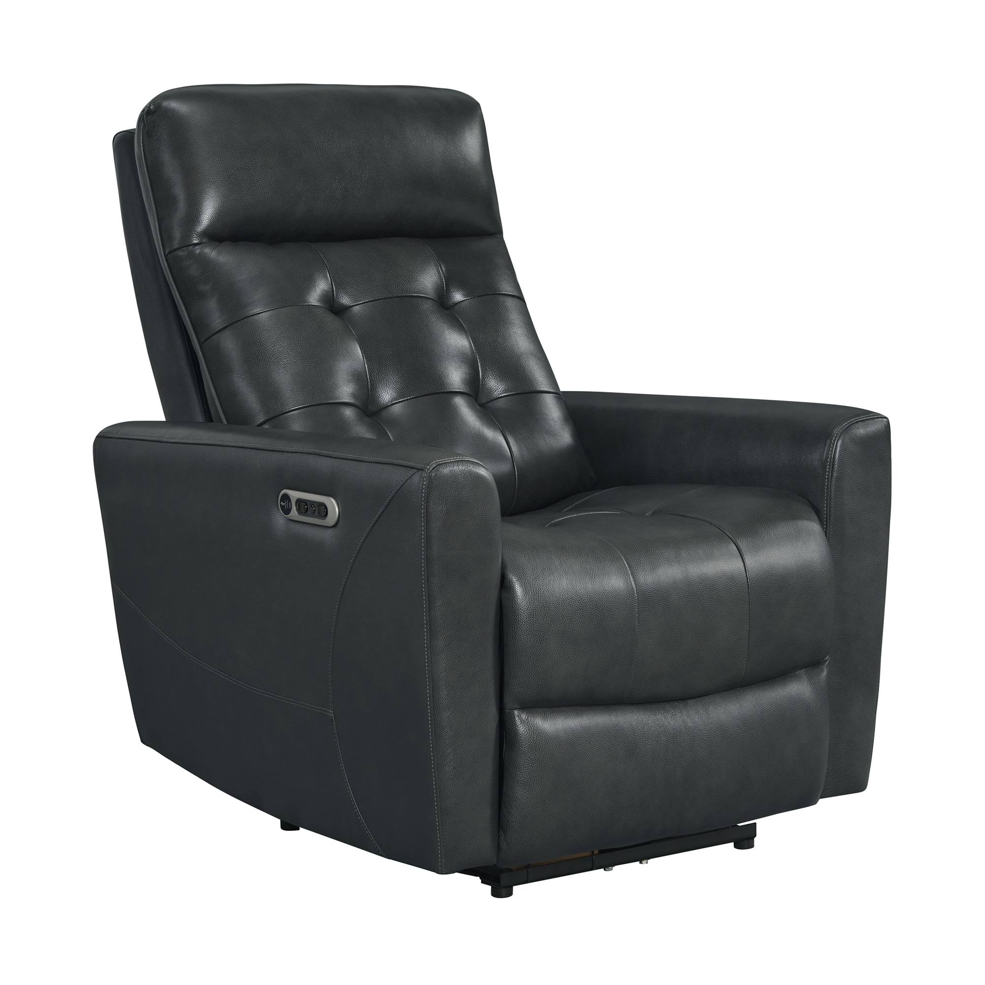 Picket House Furnishings U-7090-8970-105PP Astro Charcoal Polyester Upholstered Tufted Powered Reclining Recliner