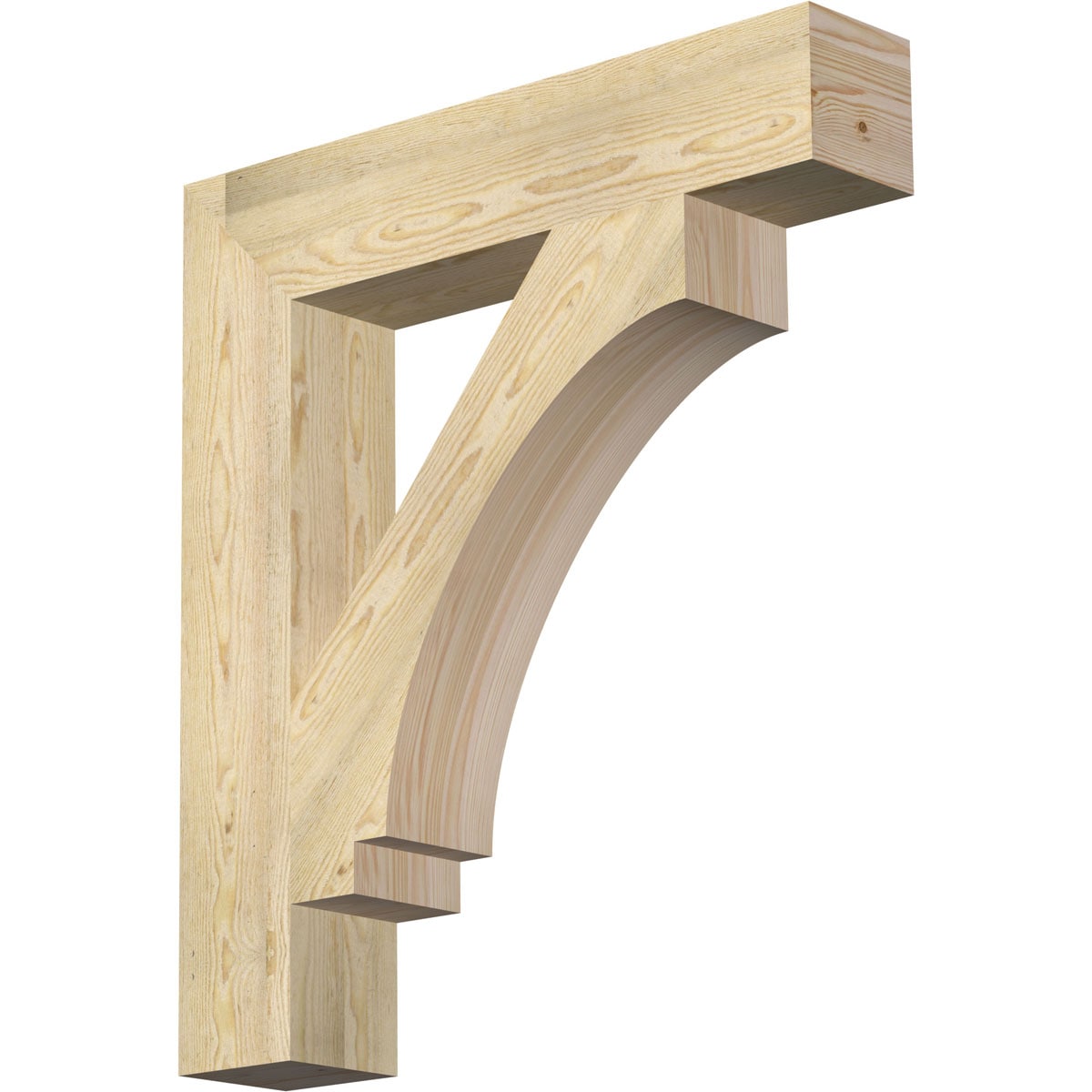 Ekena Millwork BKT06X32X36IMP05RDF Imperial Block Rough Sawn 6-in x 32-in x 36-in Douglas fir Brown Wood Standard bracket