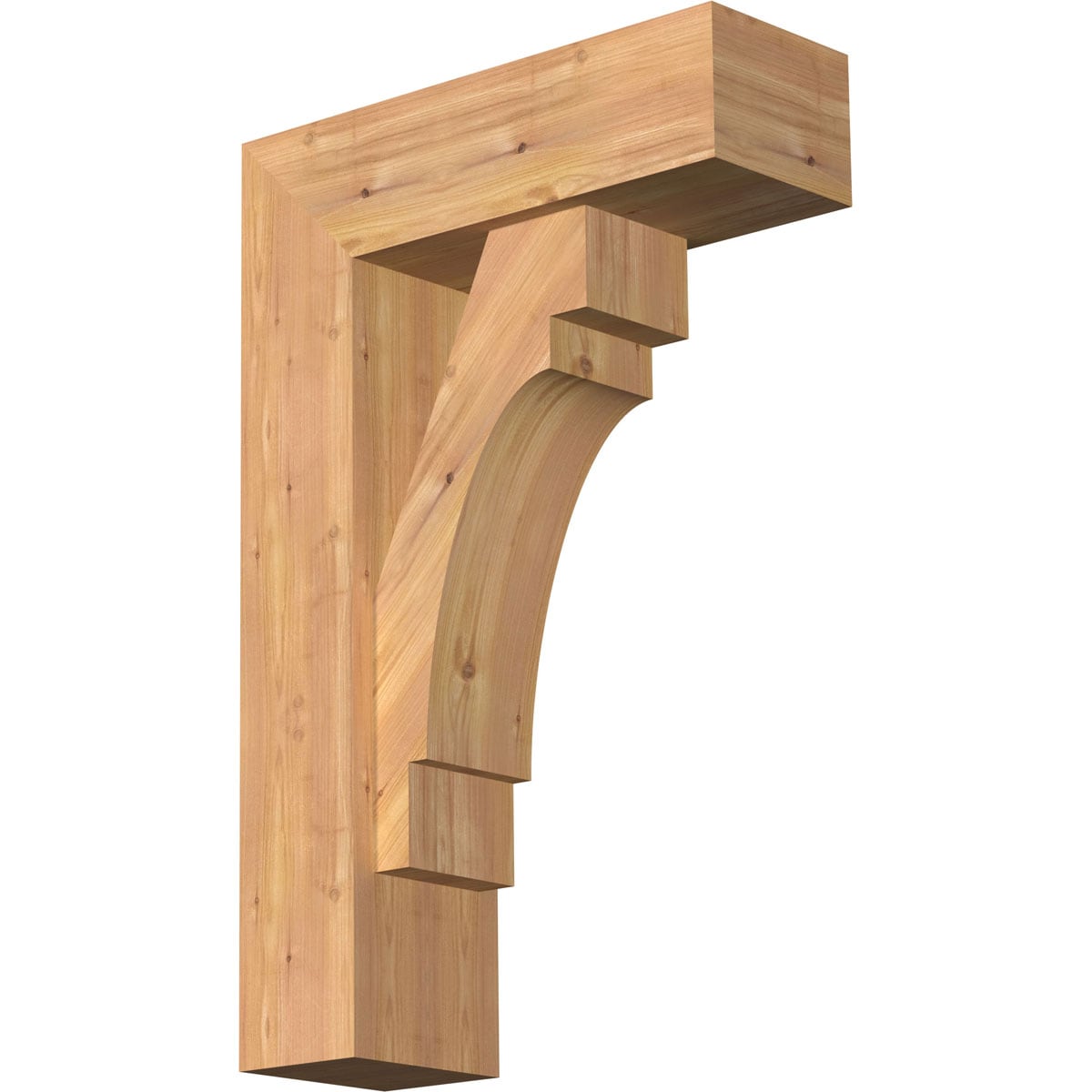 Ekena Millwork 1463173 Merced Block Smooth Bracket with Offset Brace 7-1/2-in x 22-in x 34-in Western red cedar Brown Wood Standard bracket