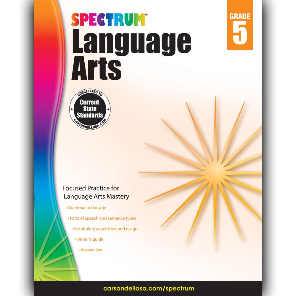 Spectrum CD-704592 Language Arts Workbook, Grade 5 Activity Book